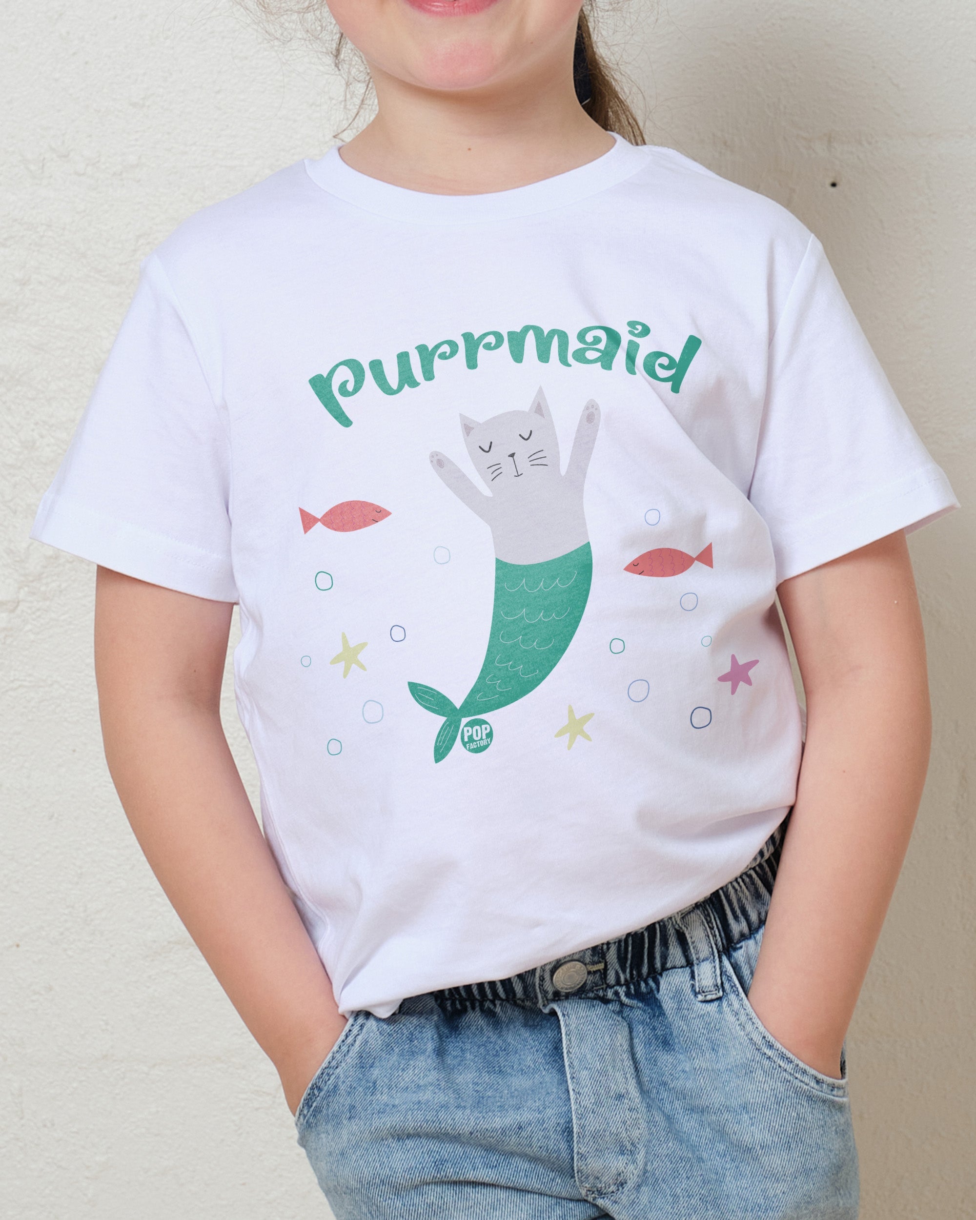 Purrmaid Kids T-Shirt Australia Online White