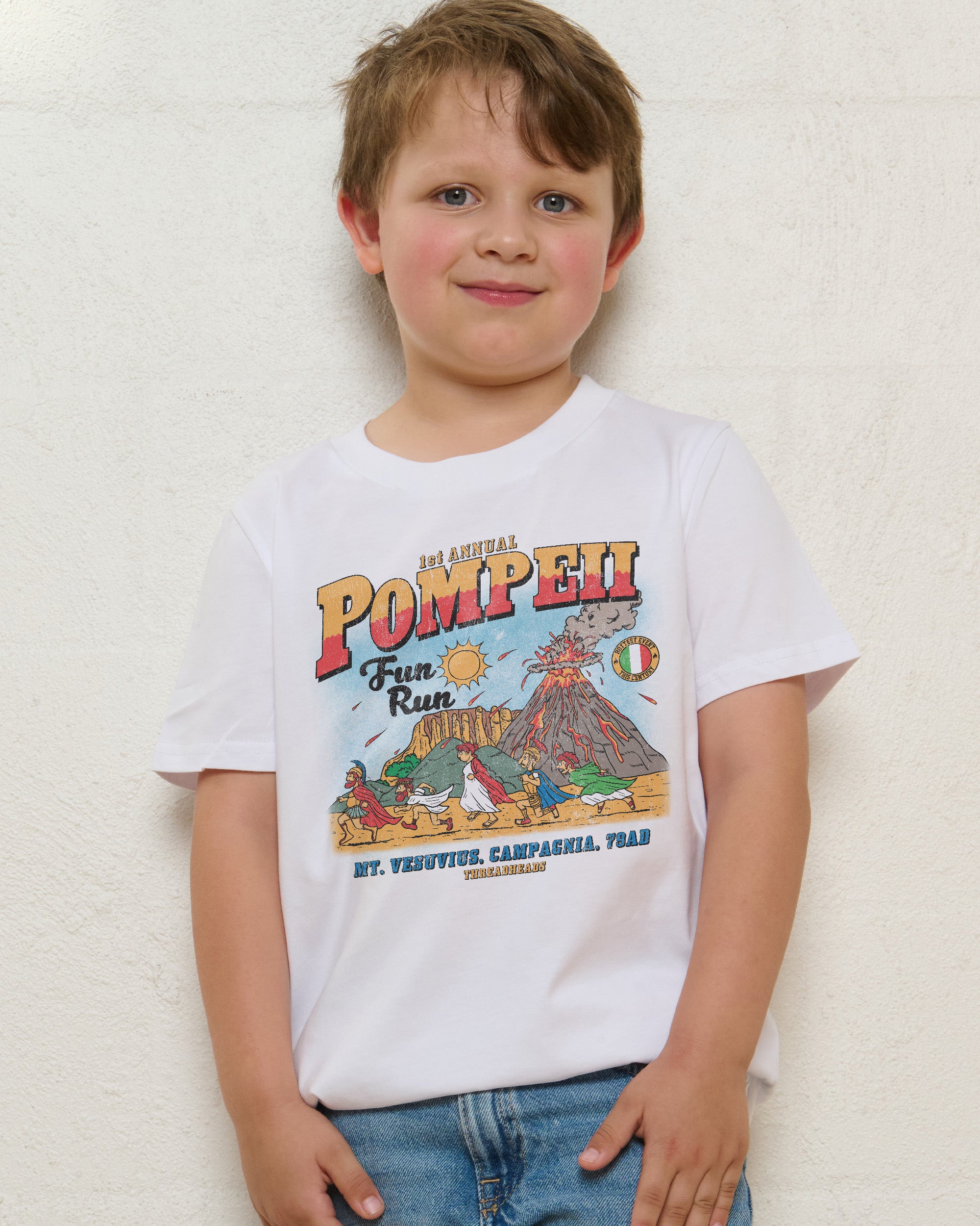 Pompeii Fun Run White Kids T-Shirt