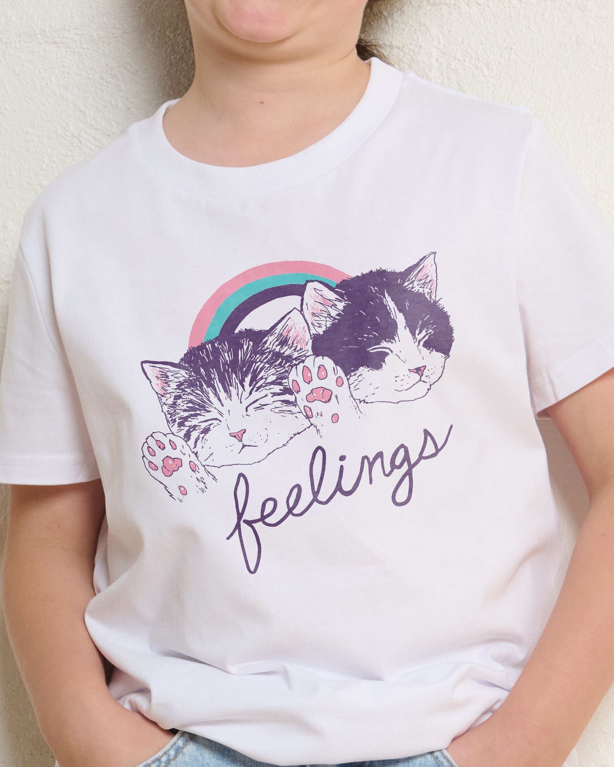 Feelings White Kids T-Shirt