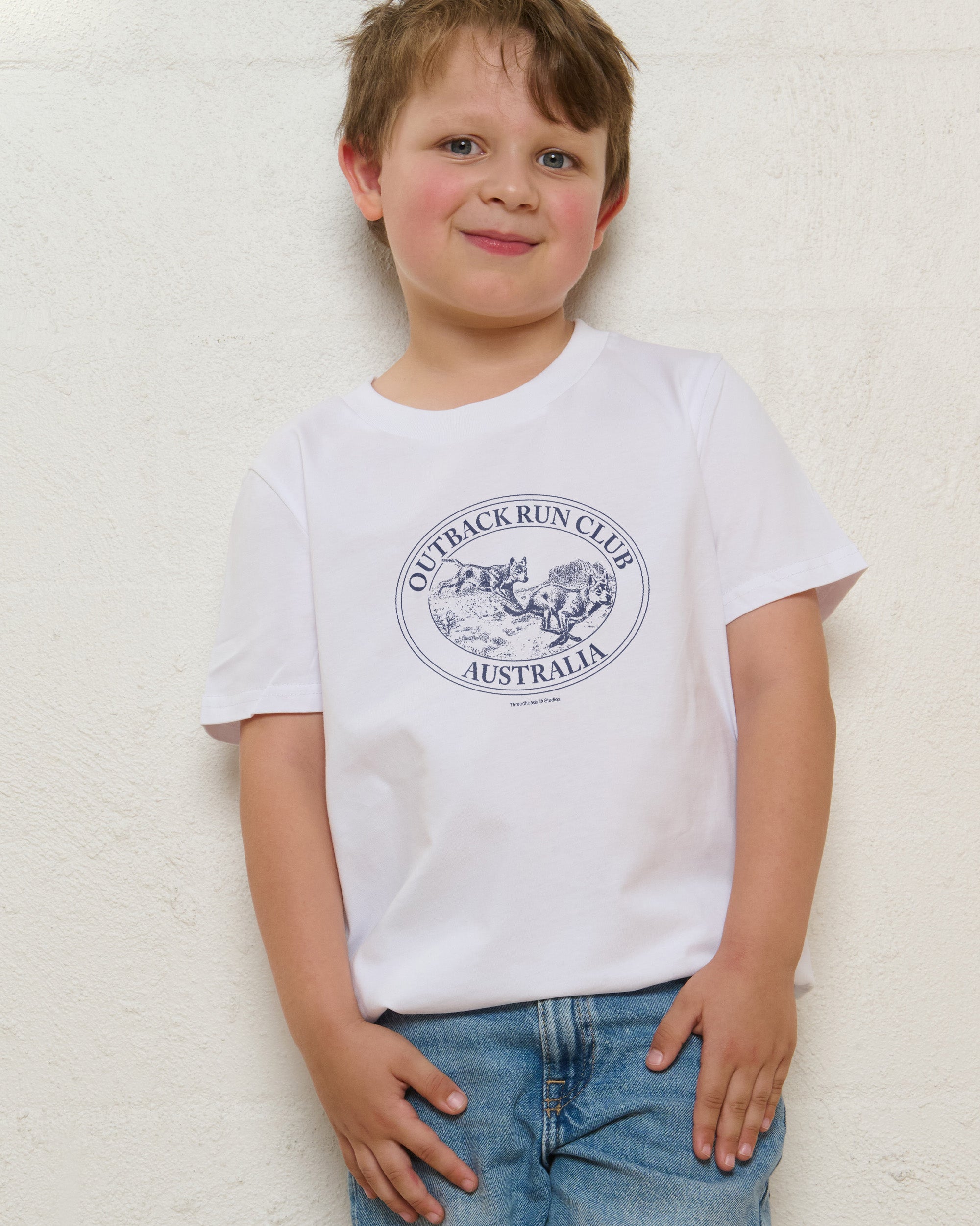 Dingo Outback Run Club White Kids T-Shirt