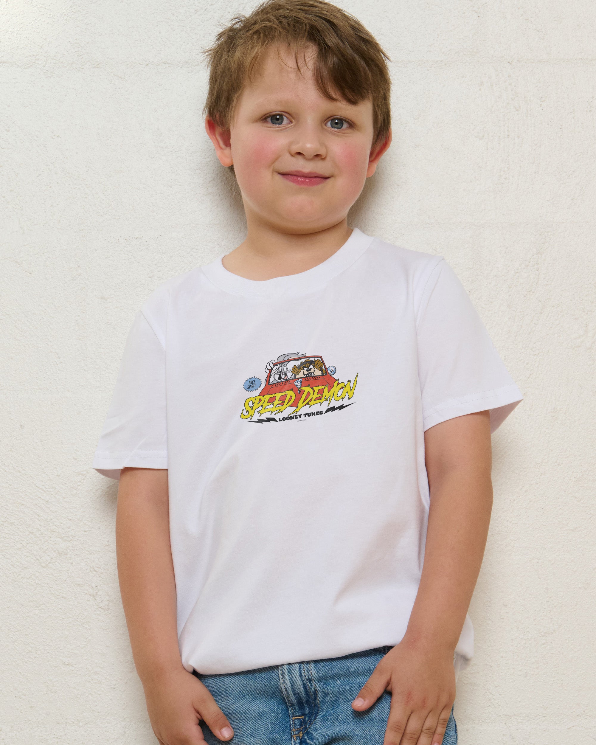 Speed Demon White Kids T-Shirt