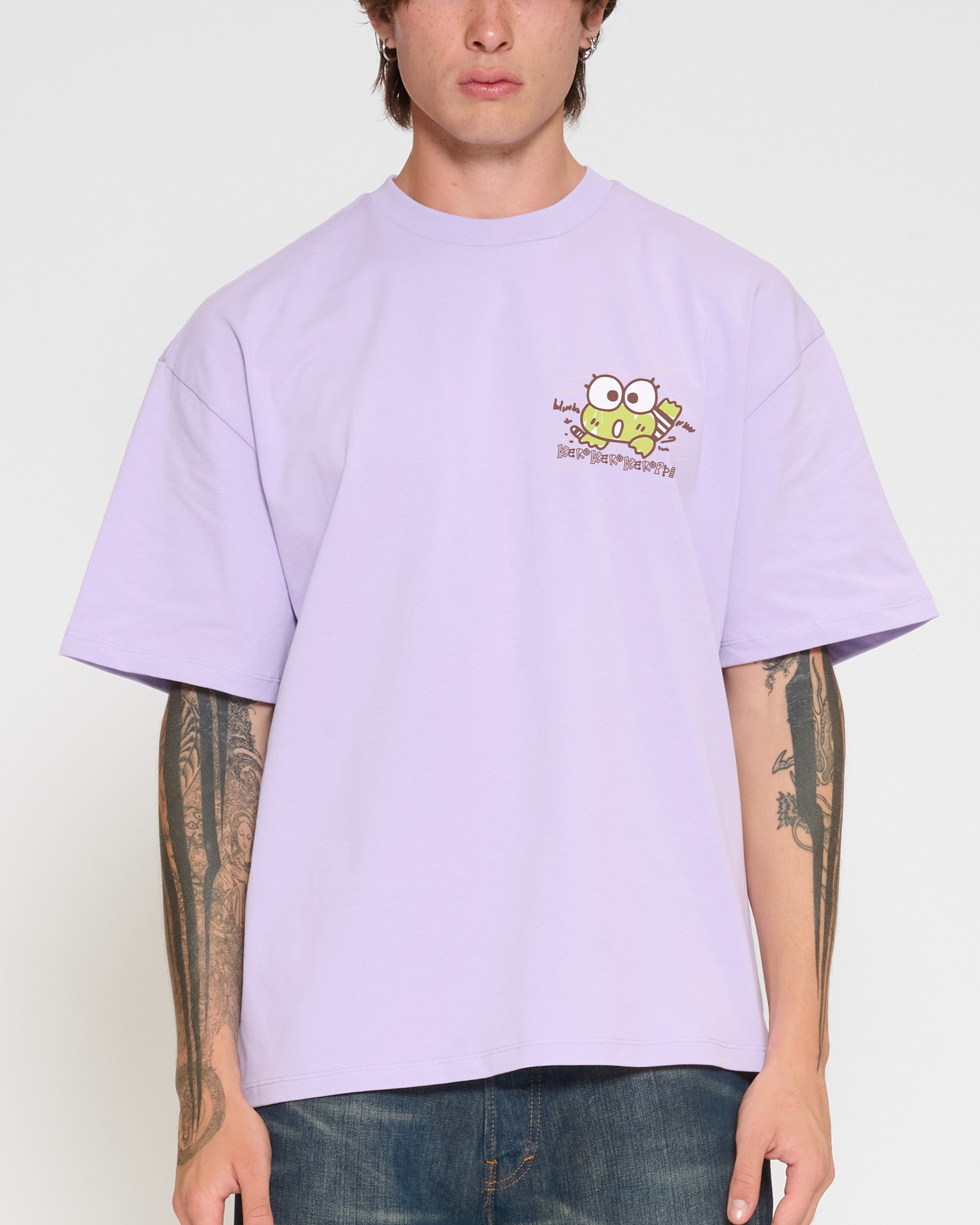 Keroppi Scribble Oversized Tee Official Hello Kitty and Friends collab Threadheads