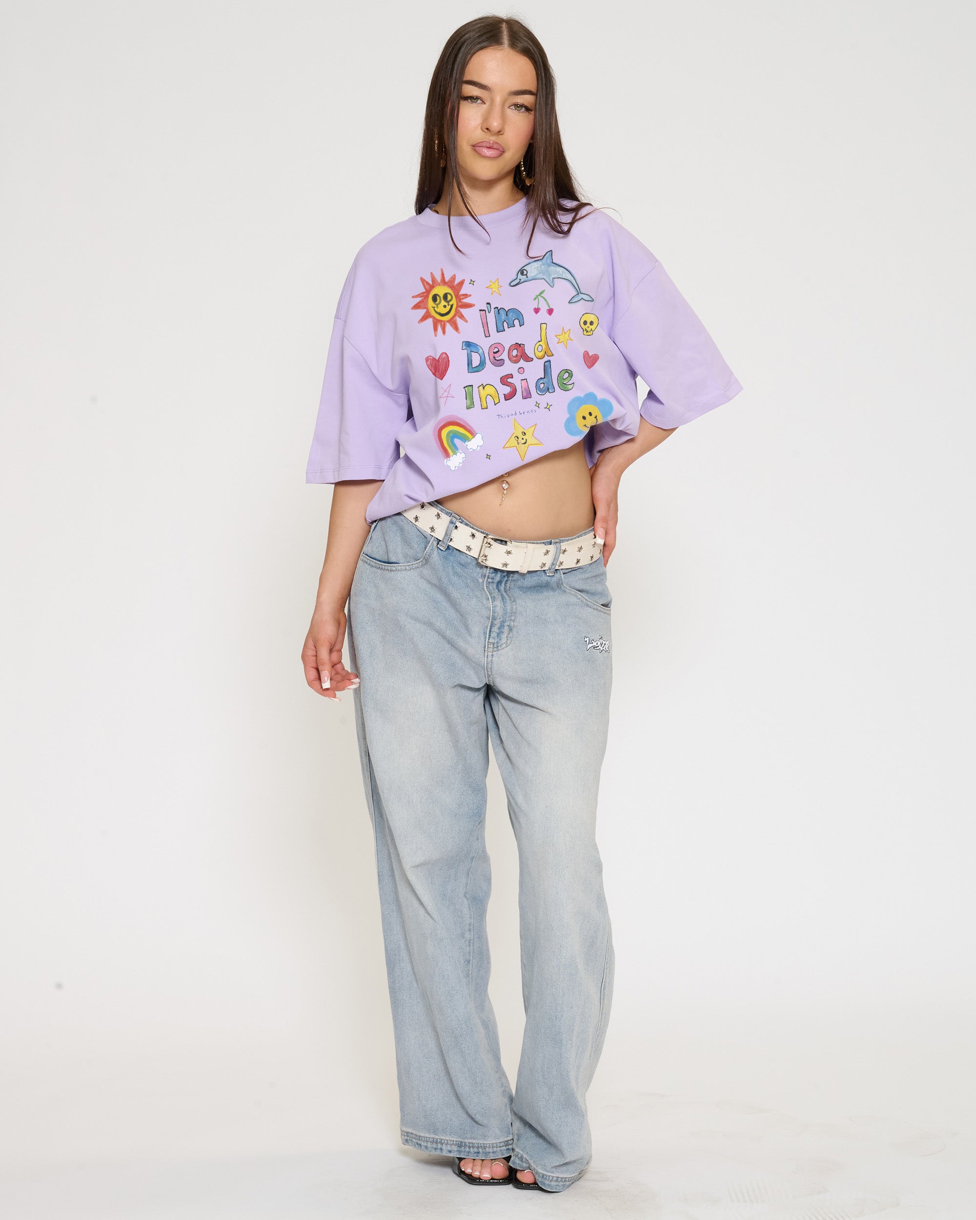 I’m Dead Inside Lilac Oversized Tee