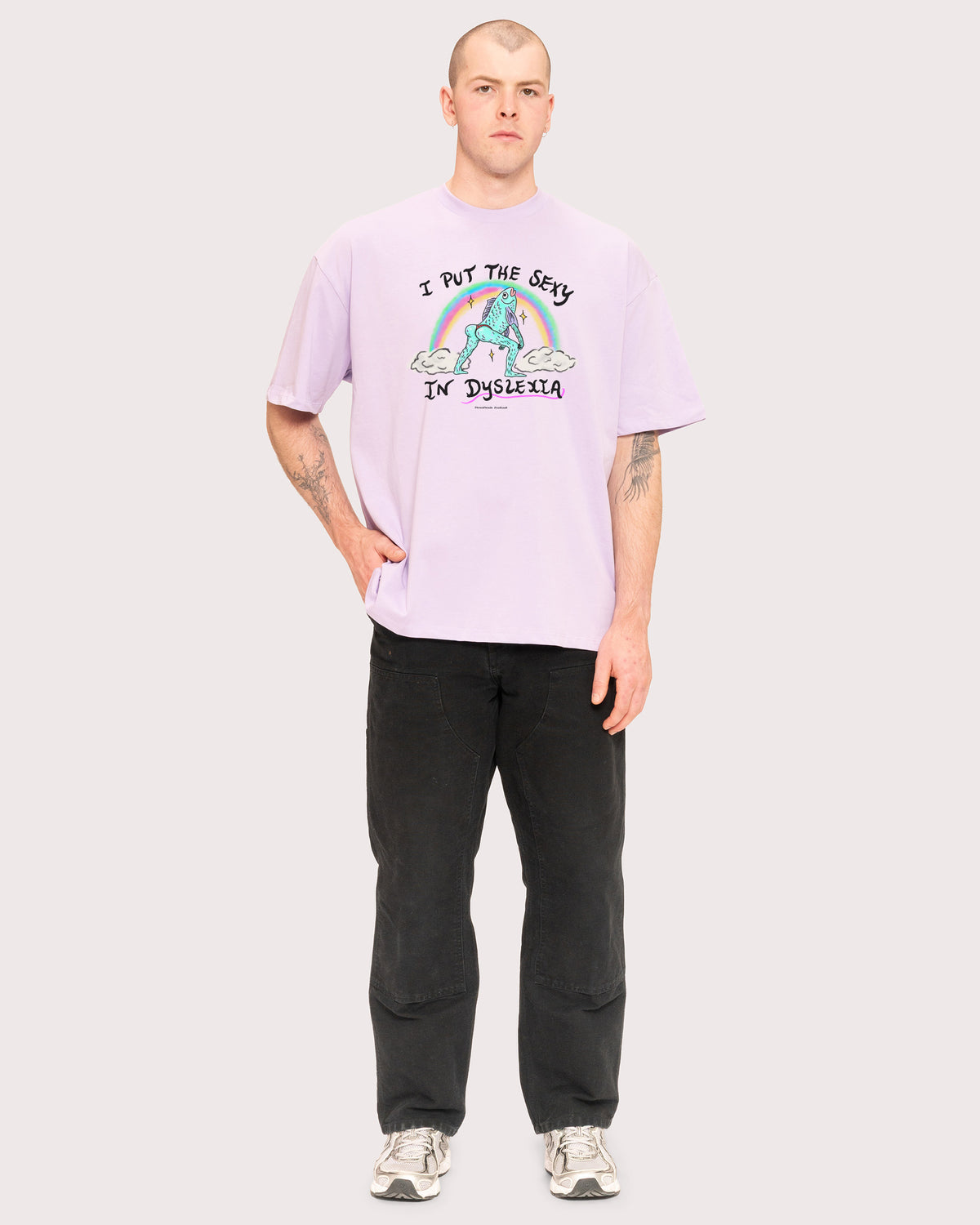I Put the Sexy in Dyslexia Lilac Oversized Tee
