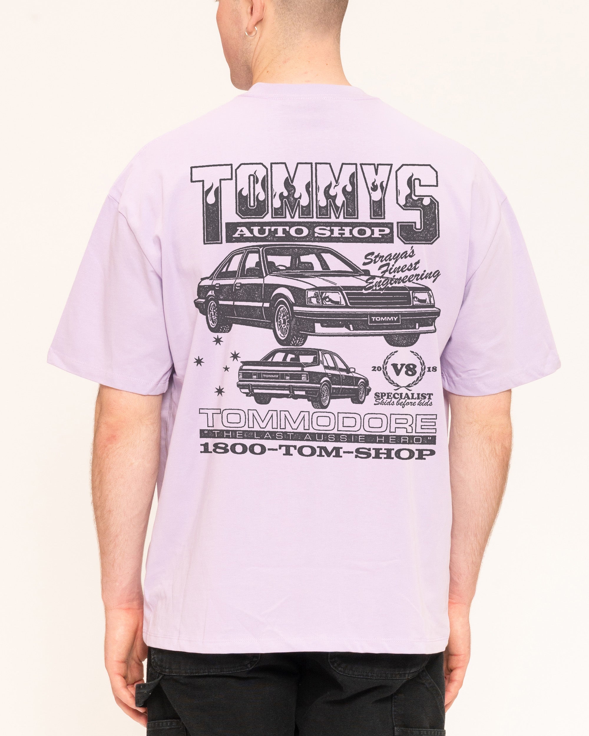 Tommy's Auto Shop Lilac Oversized Tee