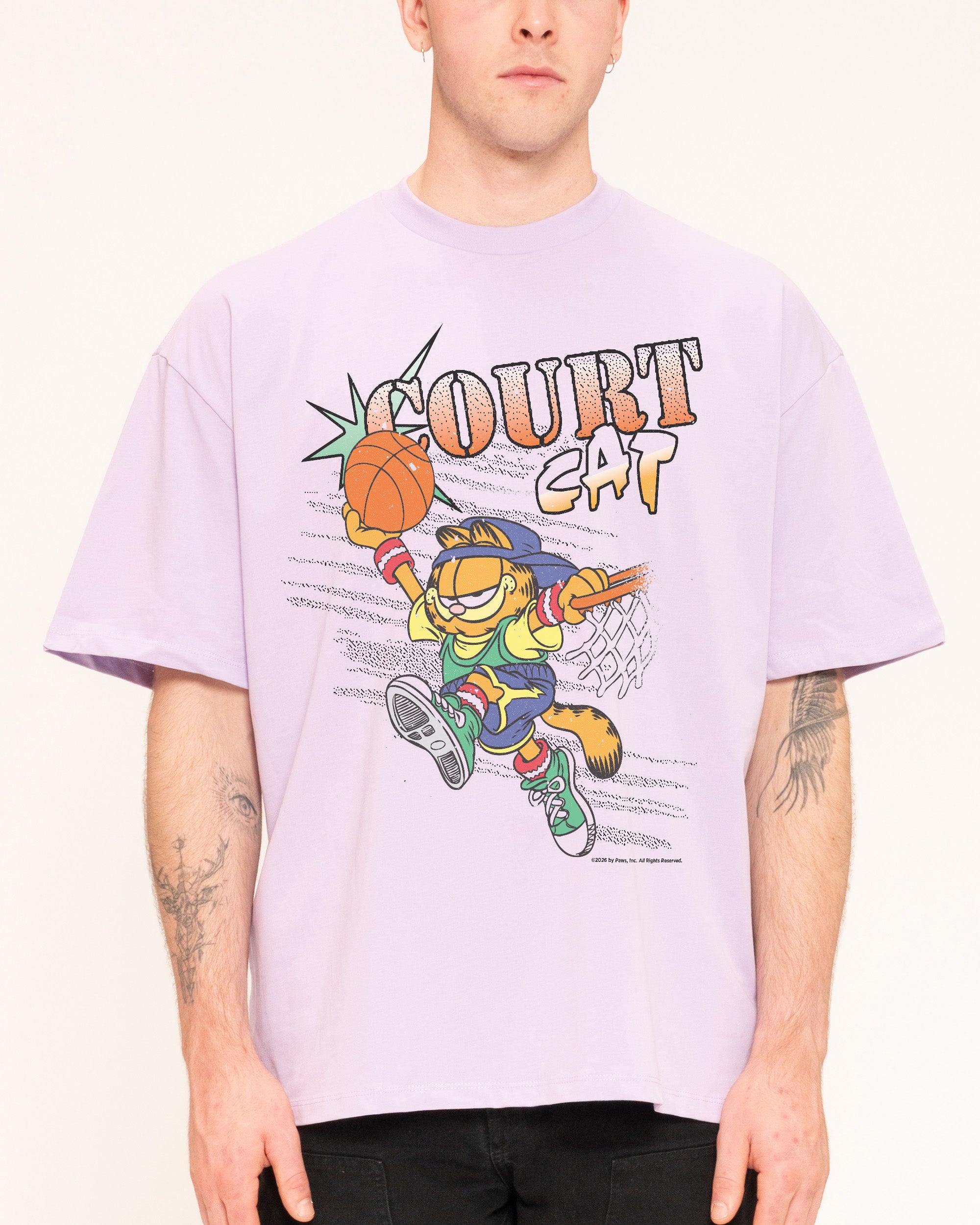 Court Cat Lilac Oversized Tee