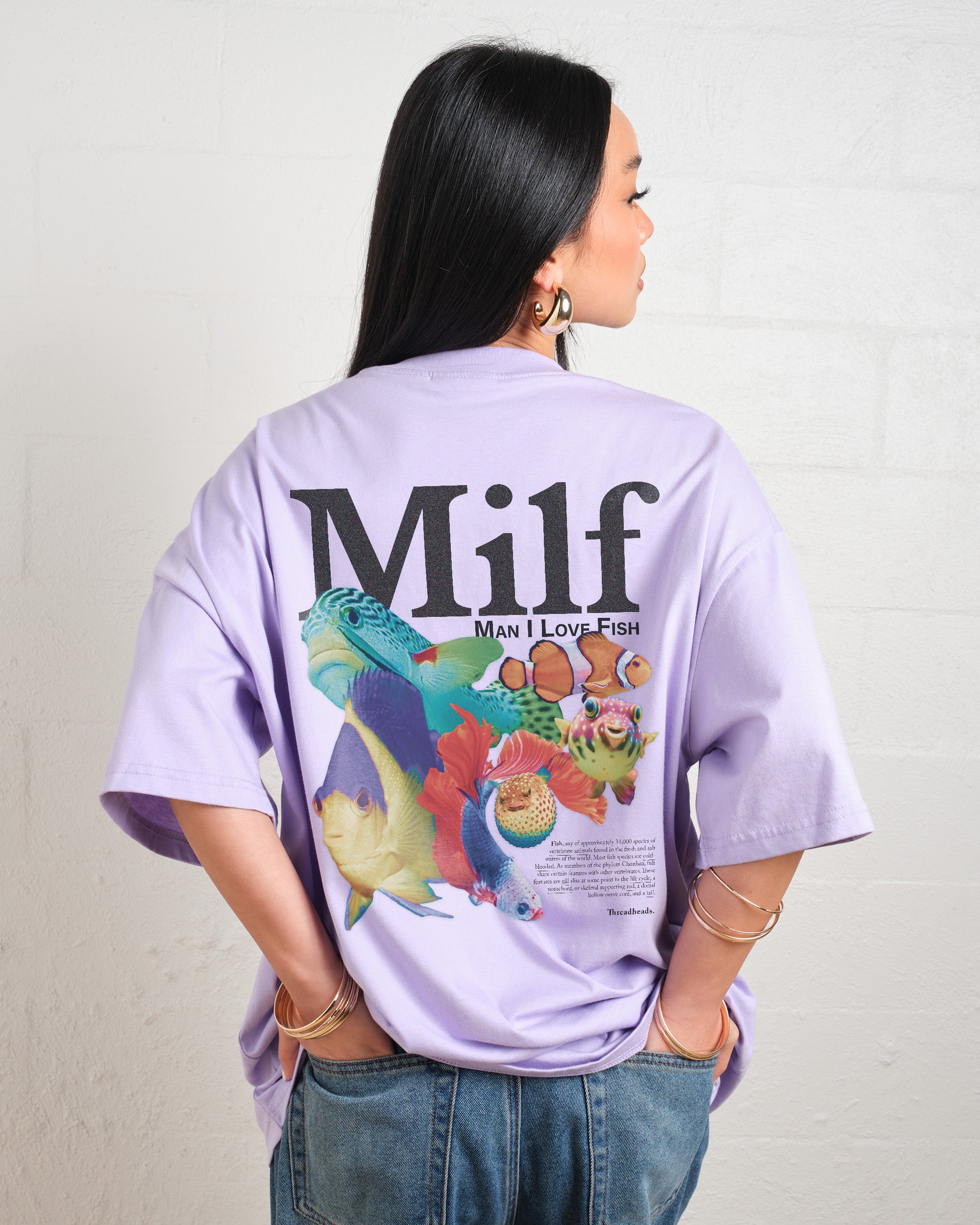 Man I Love Fish Front and Back Oversized Tee