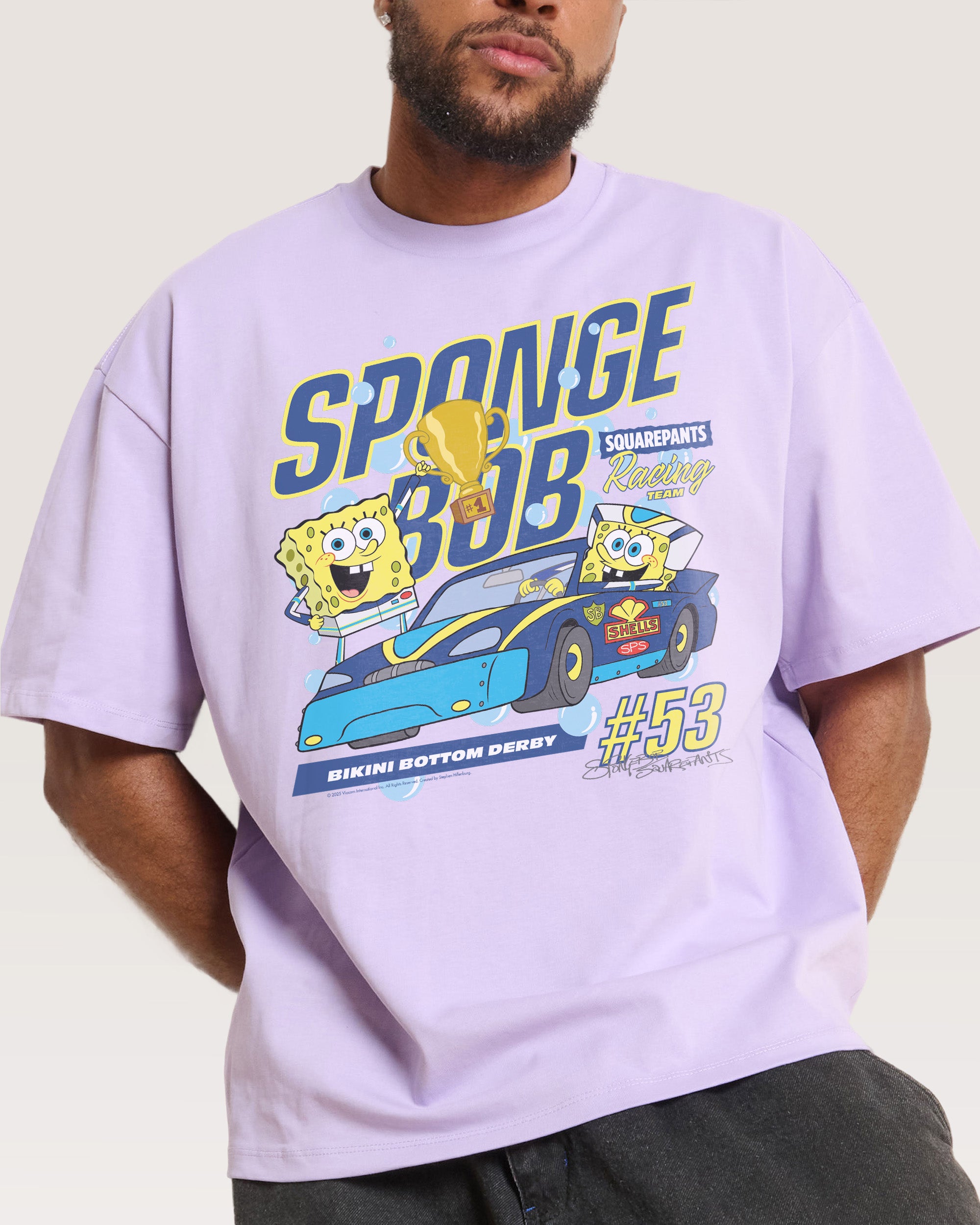Spongebob Racing Lilac Oversized Tee