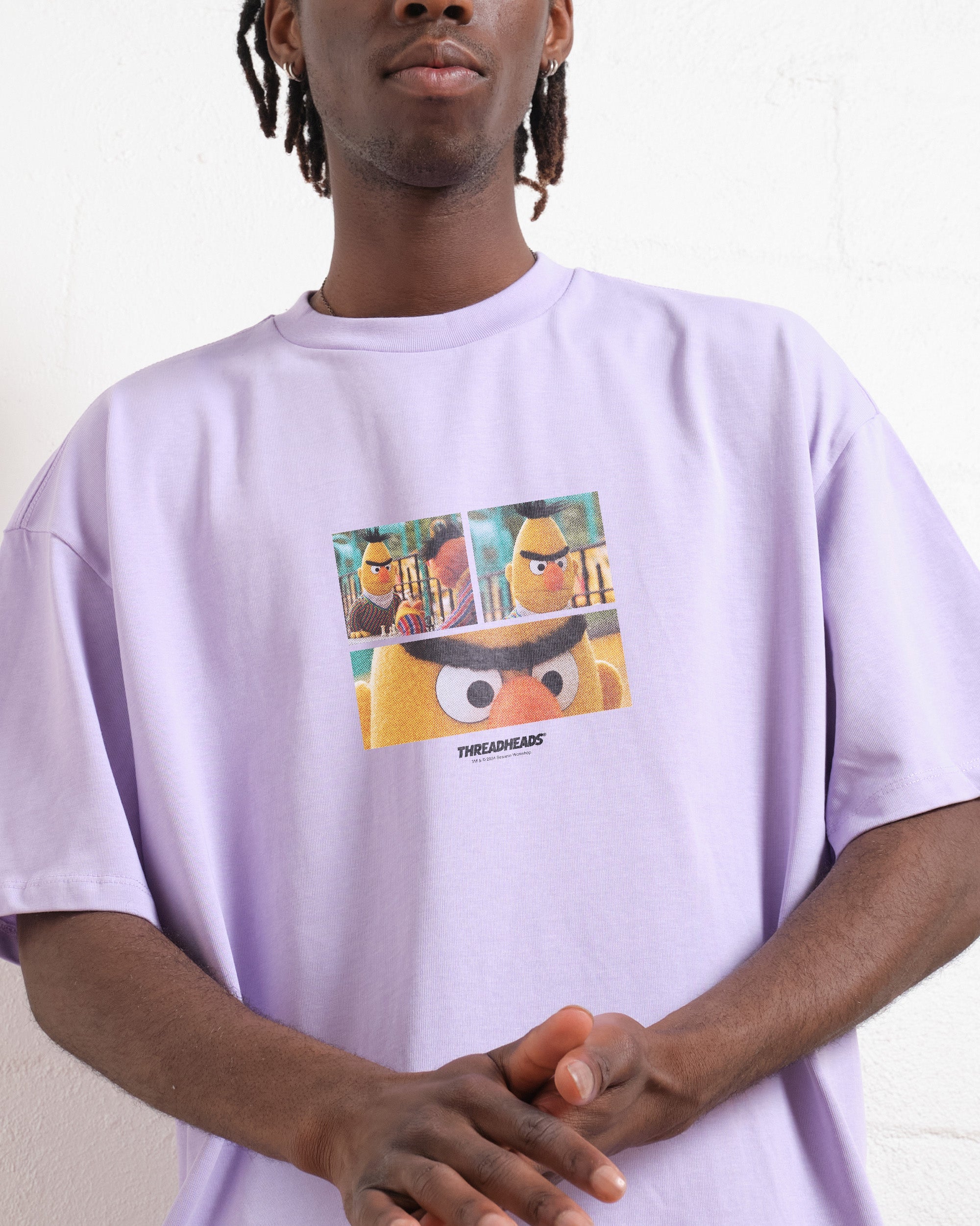 Angry Bert Oversized Tee Australia Online Lilac