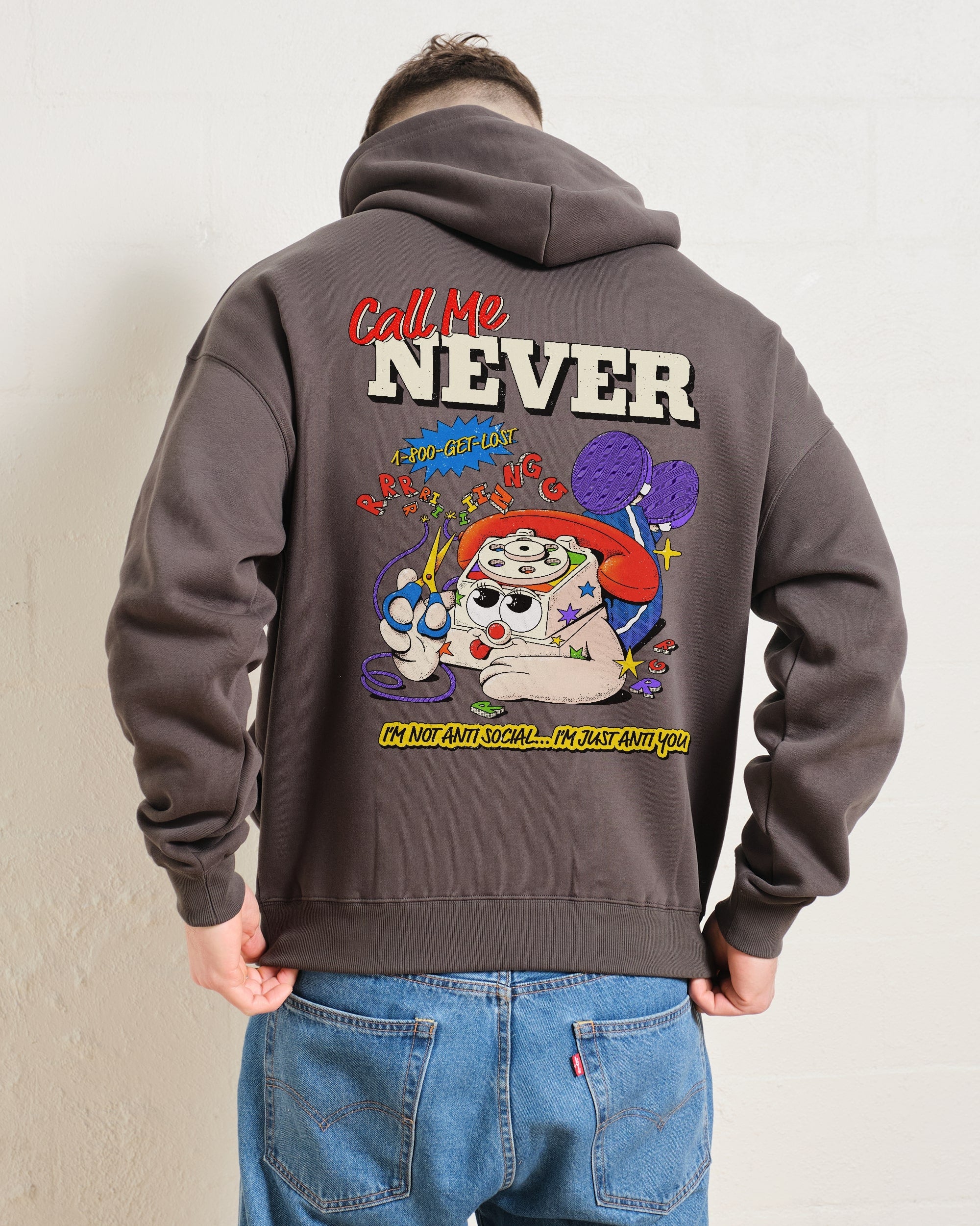 Call Me Never Hoodie Australia Online #colour_charcoal