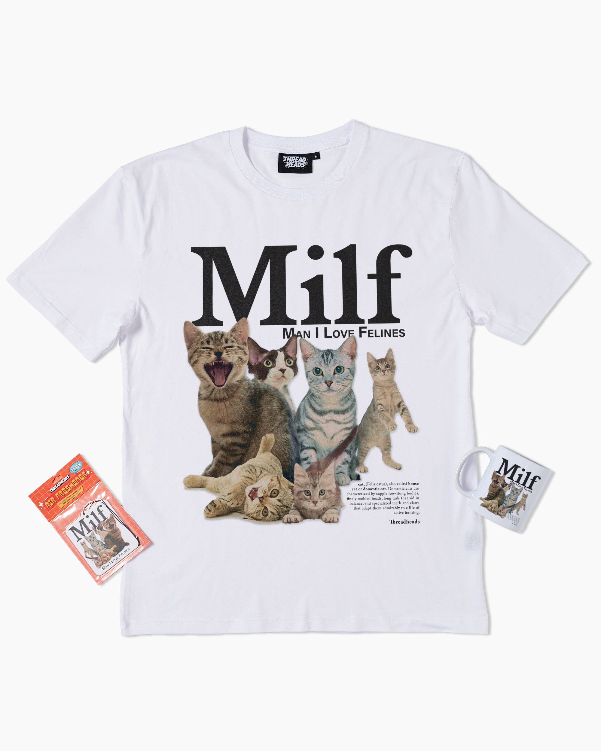 Man I Love Felines Bundle | T-Shirt, Mug & Air Freshener Bundle