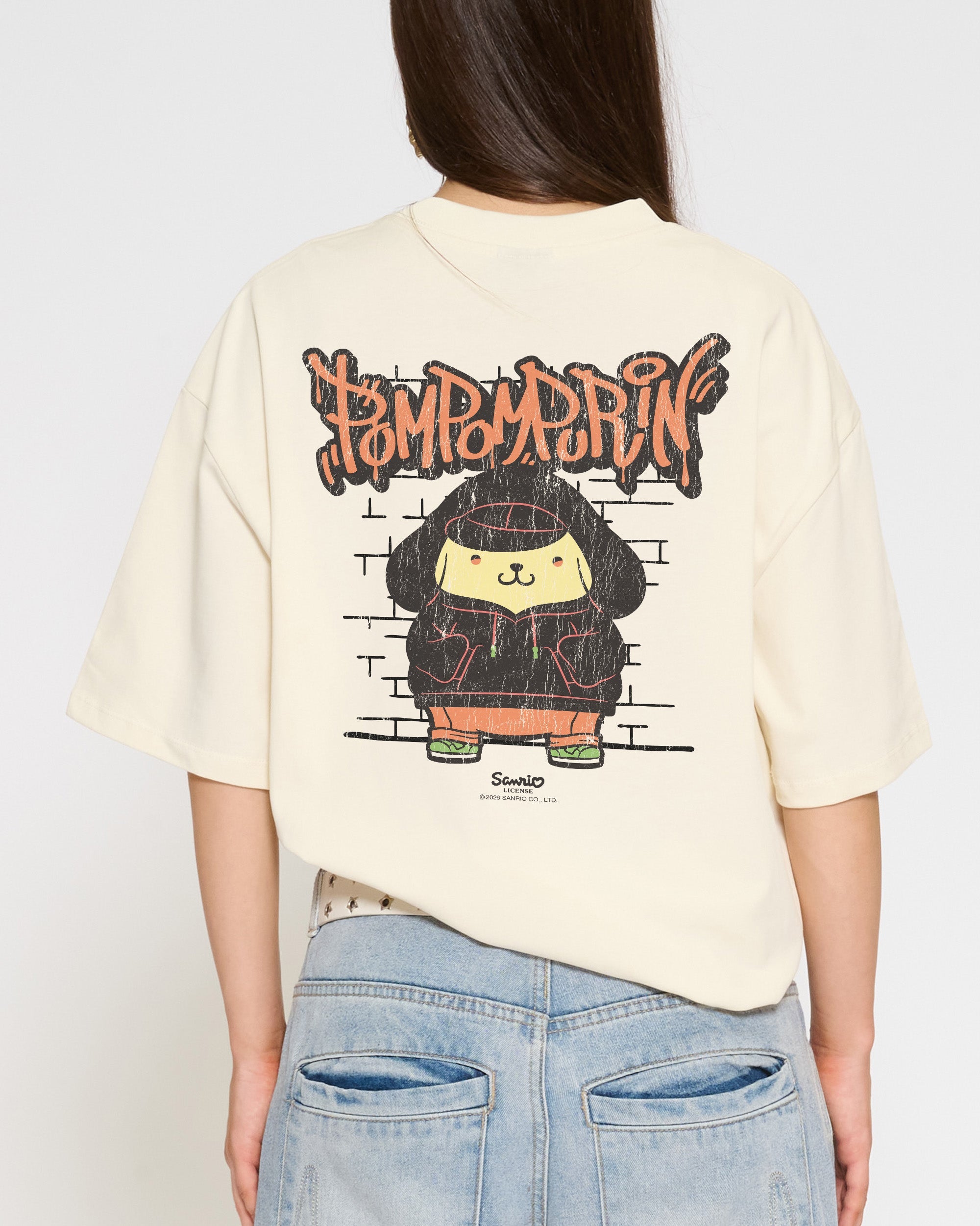 Pompompurin Street Oversized Tee Official Hello Kitty and Friends collab Threadheads