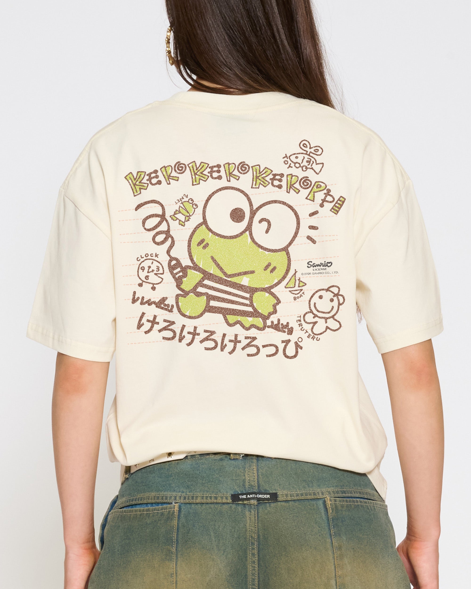 Keroppi Scribble T-Shirt Official Hello Kitty and Friends collab Threadheads