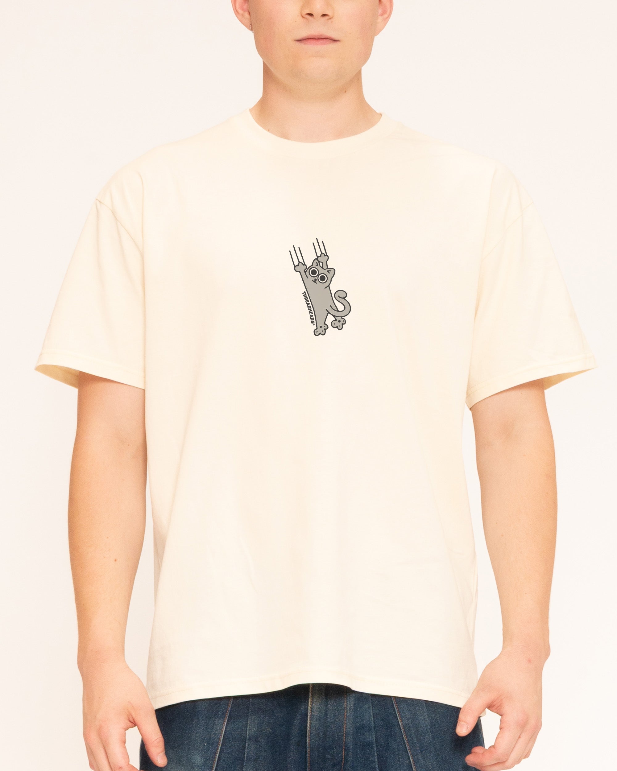 Falling Cat Natural T-Shirt