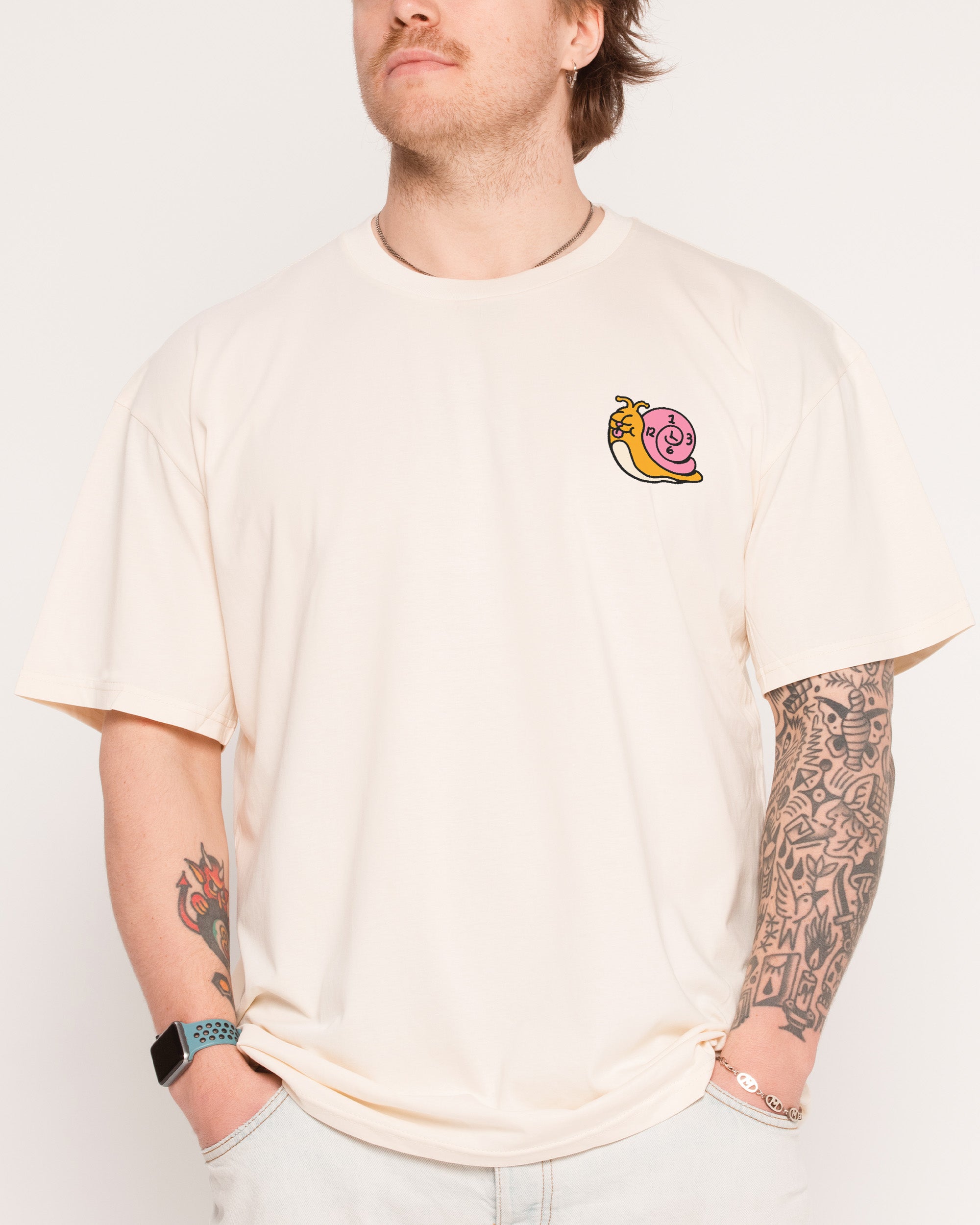 Time is on My Side Front and Back Natural T-Shirt