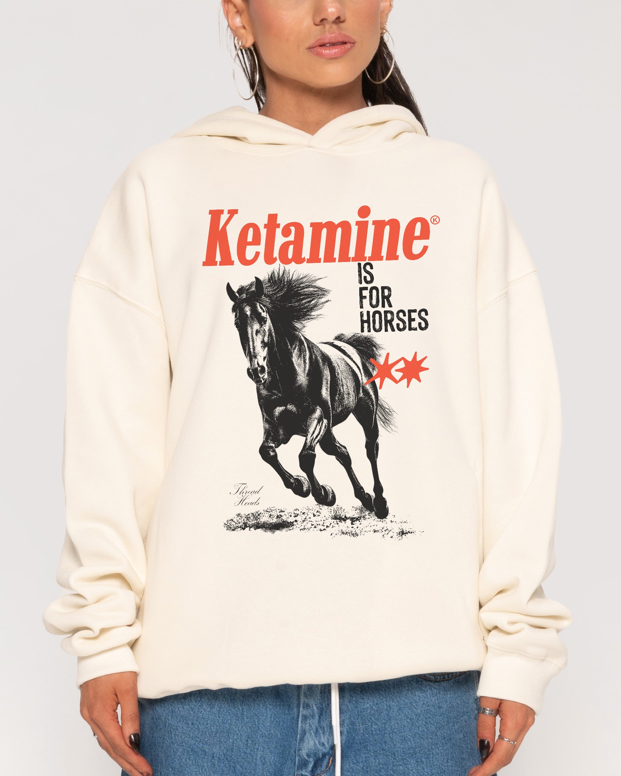 Ketamine is for Horses Natural Hoodie