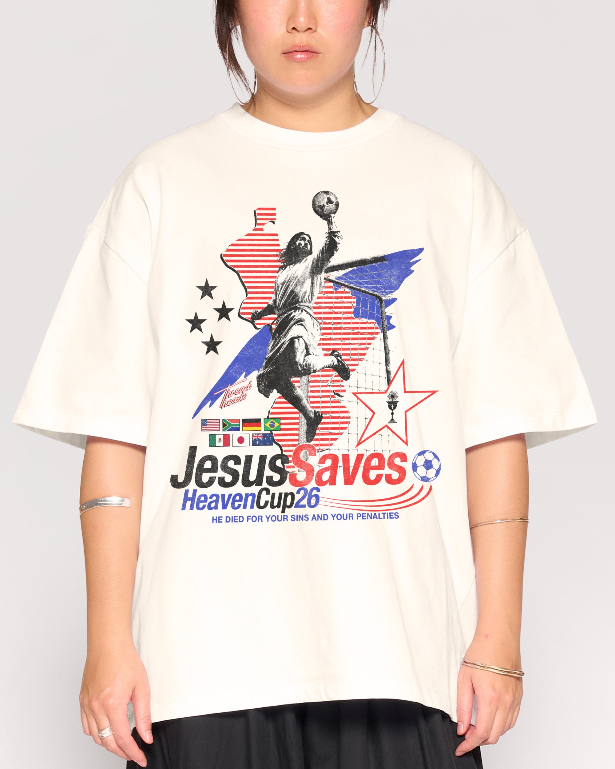 Jesus Saves '26 Natural Oversized Tee