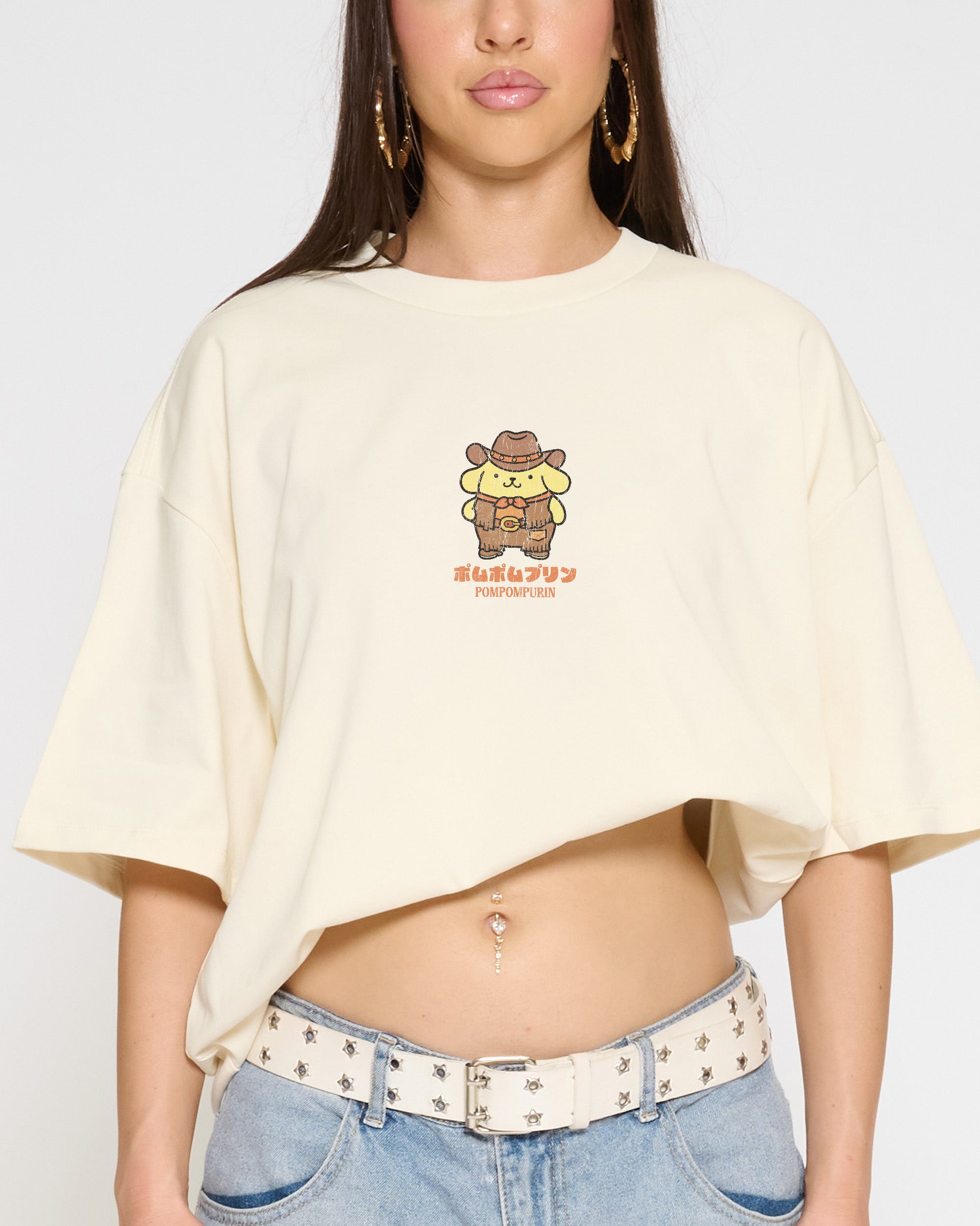 Pompompurin Yeehaw Oversized Tee Official Hello Kitty and Friends collab Threadheads