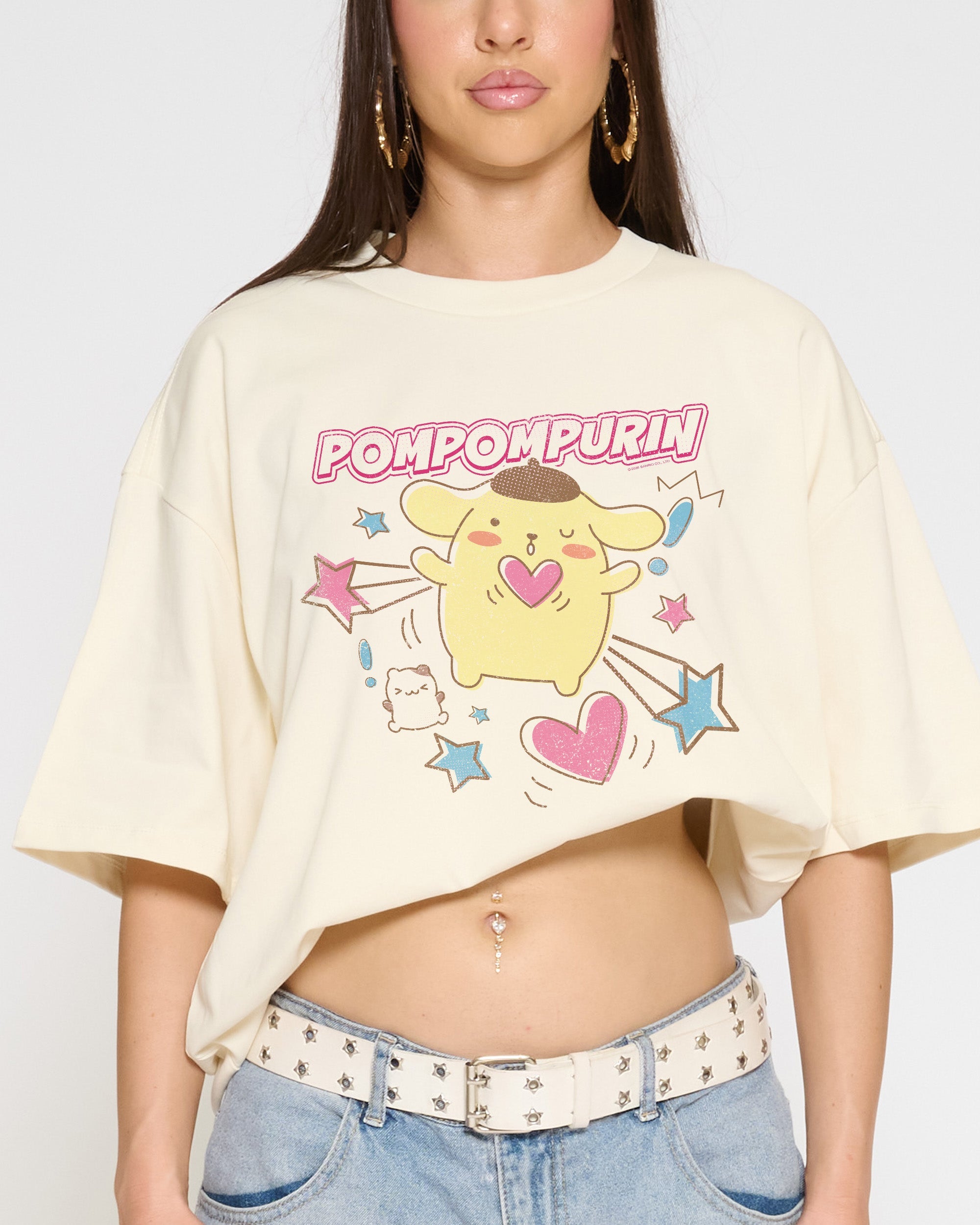 Pompompurin Hearts Oversized Tee | Sanrio | Threadheads Australia