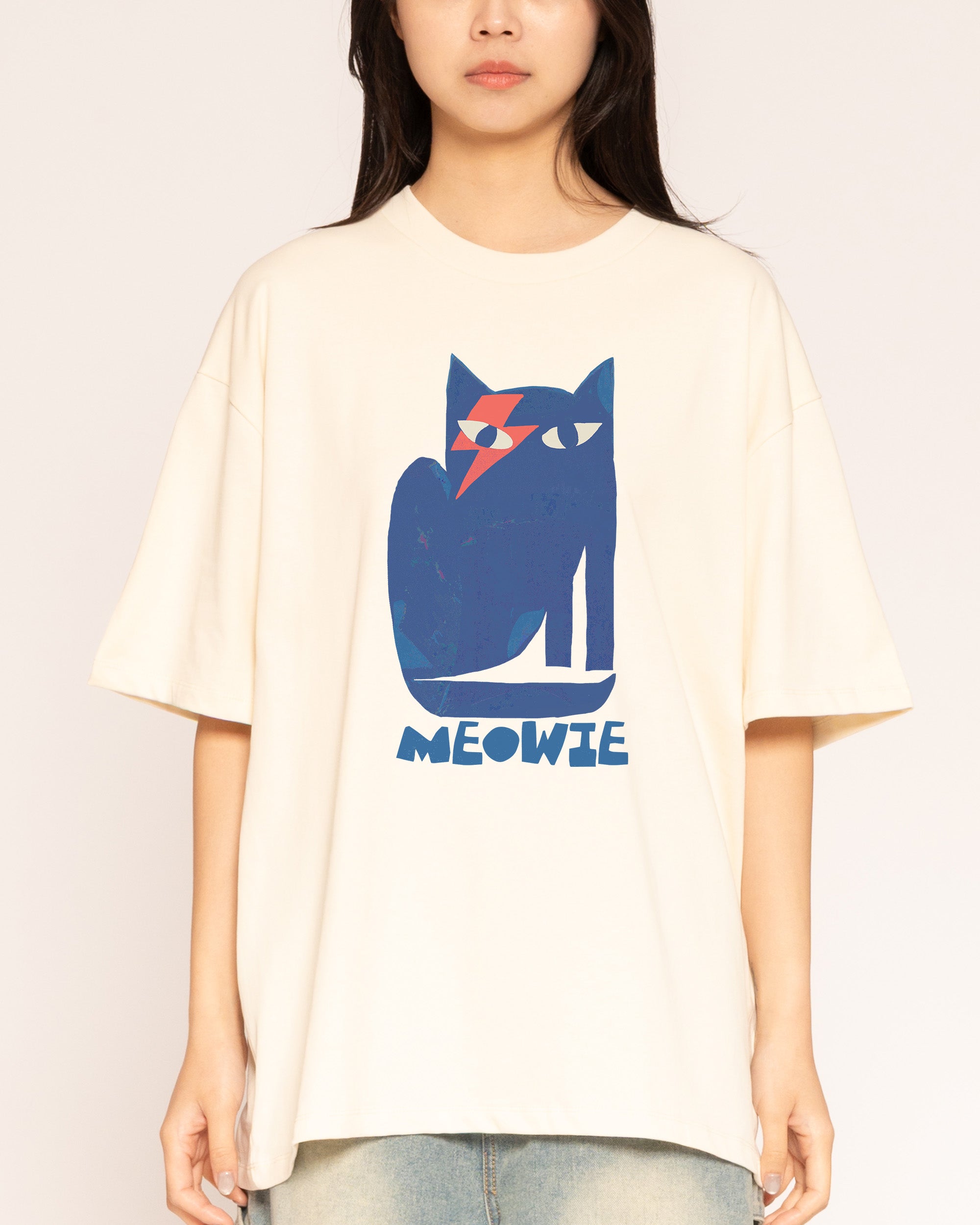 Meowie Natural Oversized Tee