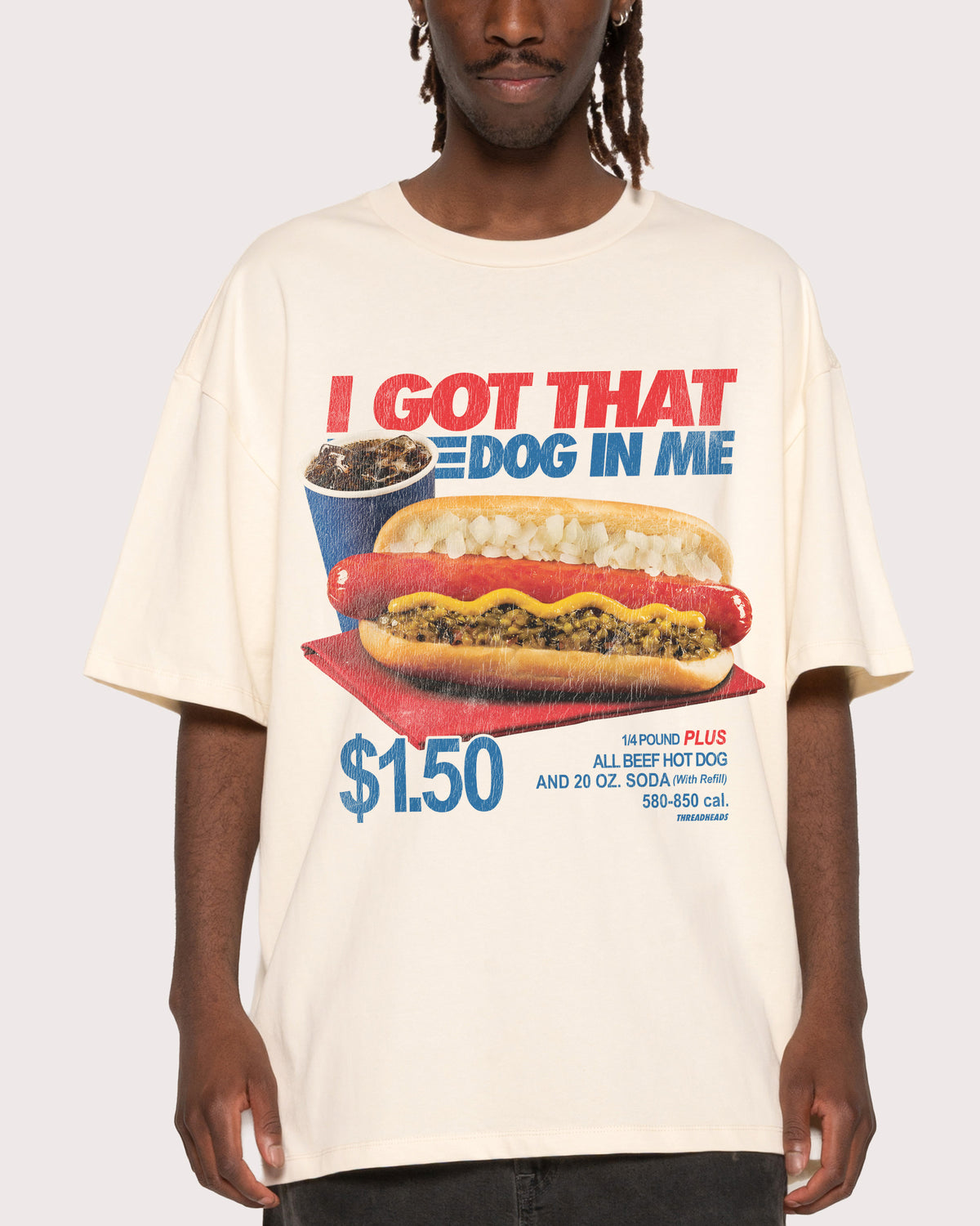 I Got That Dog In Me Natural Oversized Tee