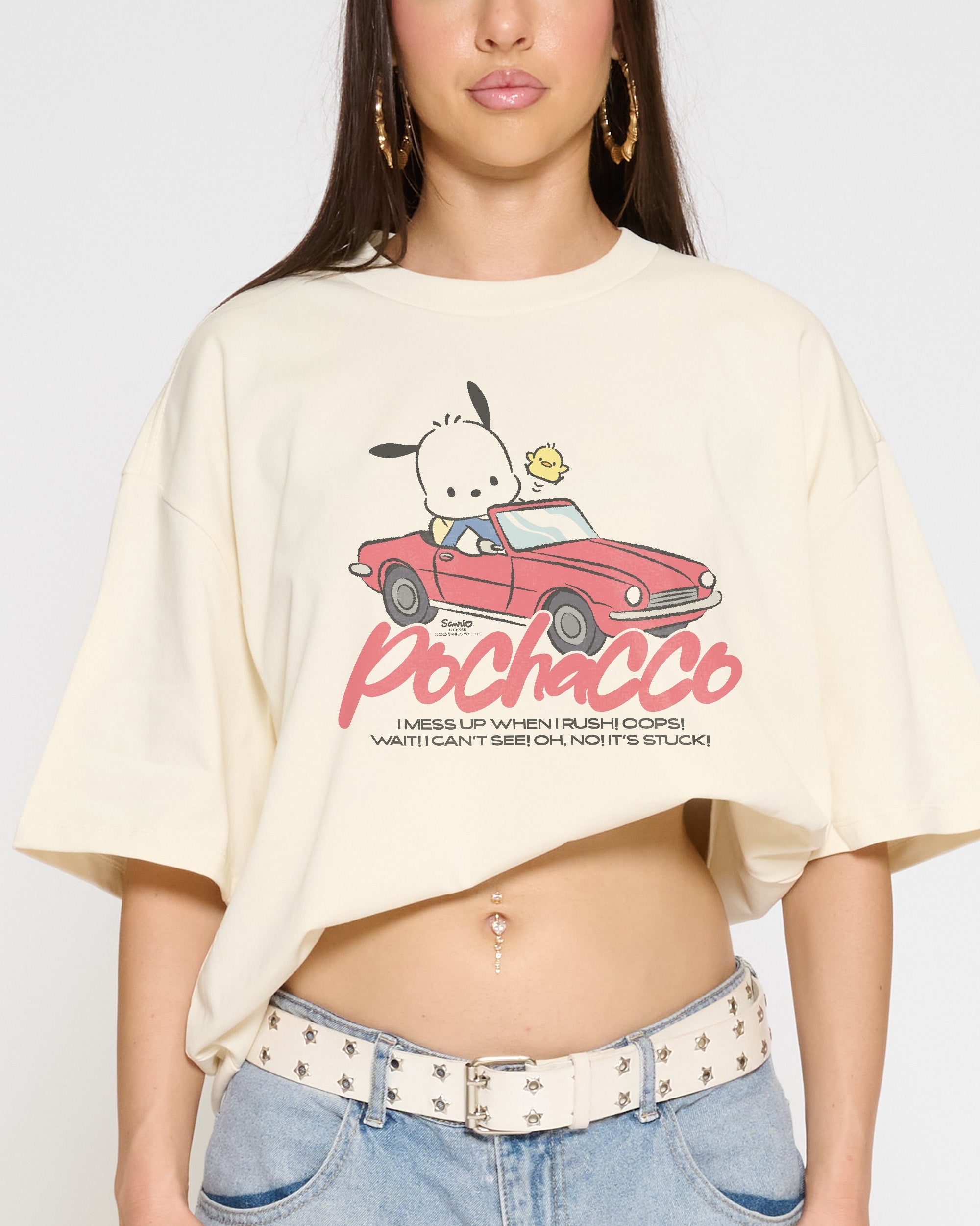 Pochacco Peak Hour Oversized Tee Official Hello Kitty and Friends collab Threadheads
