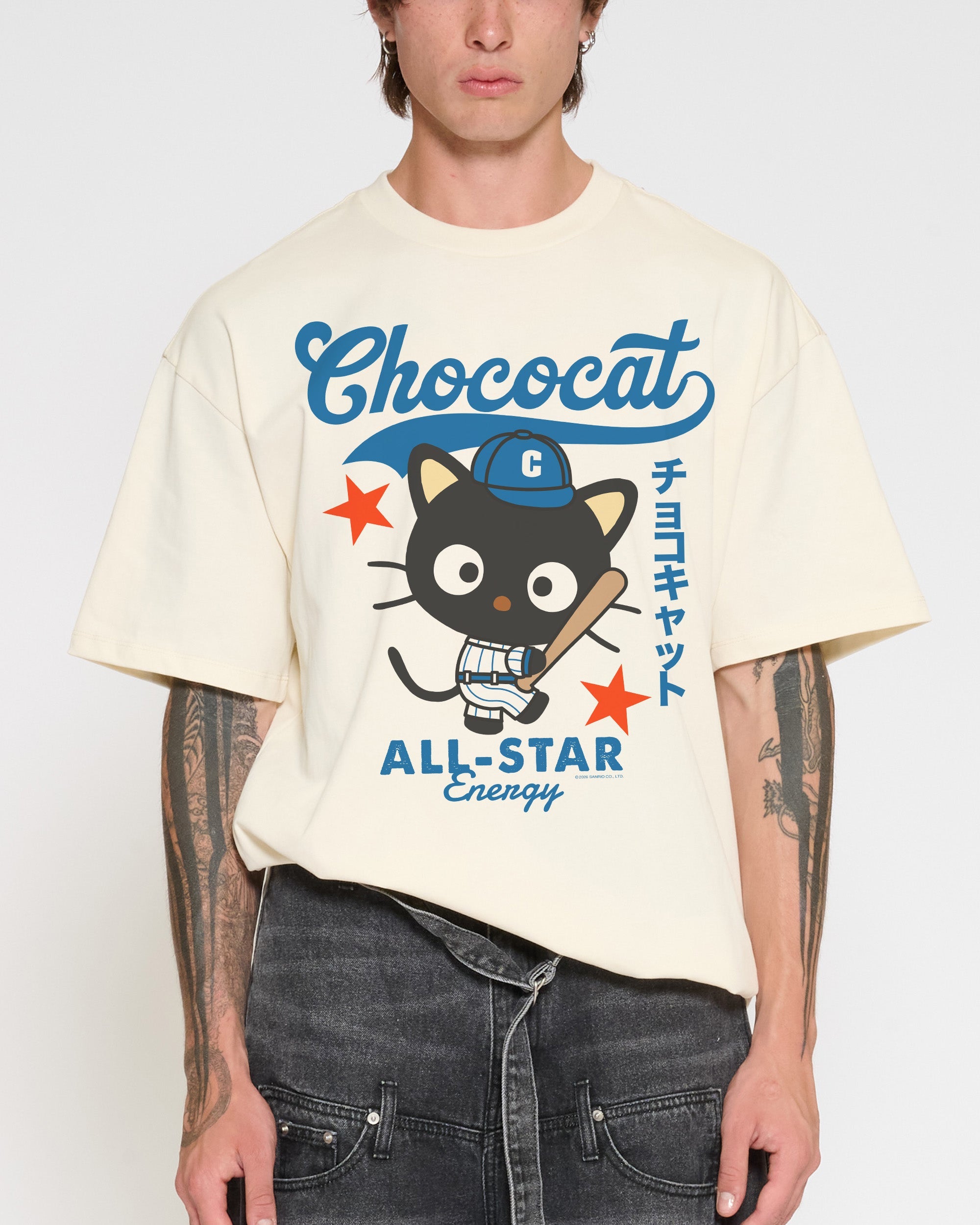 Chococat Baseball Oversized Tee Official Hello Kitty and Friends collab Threadheads