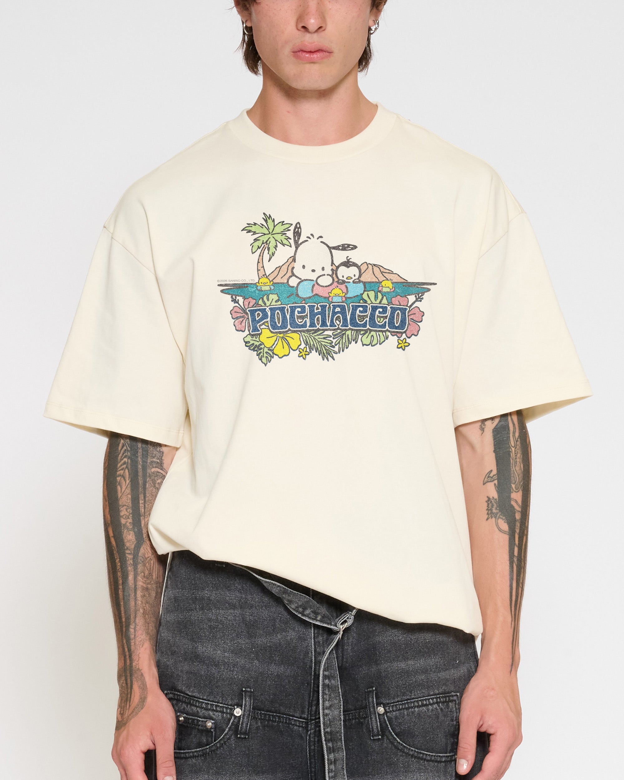 Pochacco Summer Friends Oversized Tee Official Hello Kitty and Friends collab Threadheads