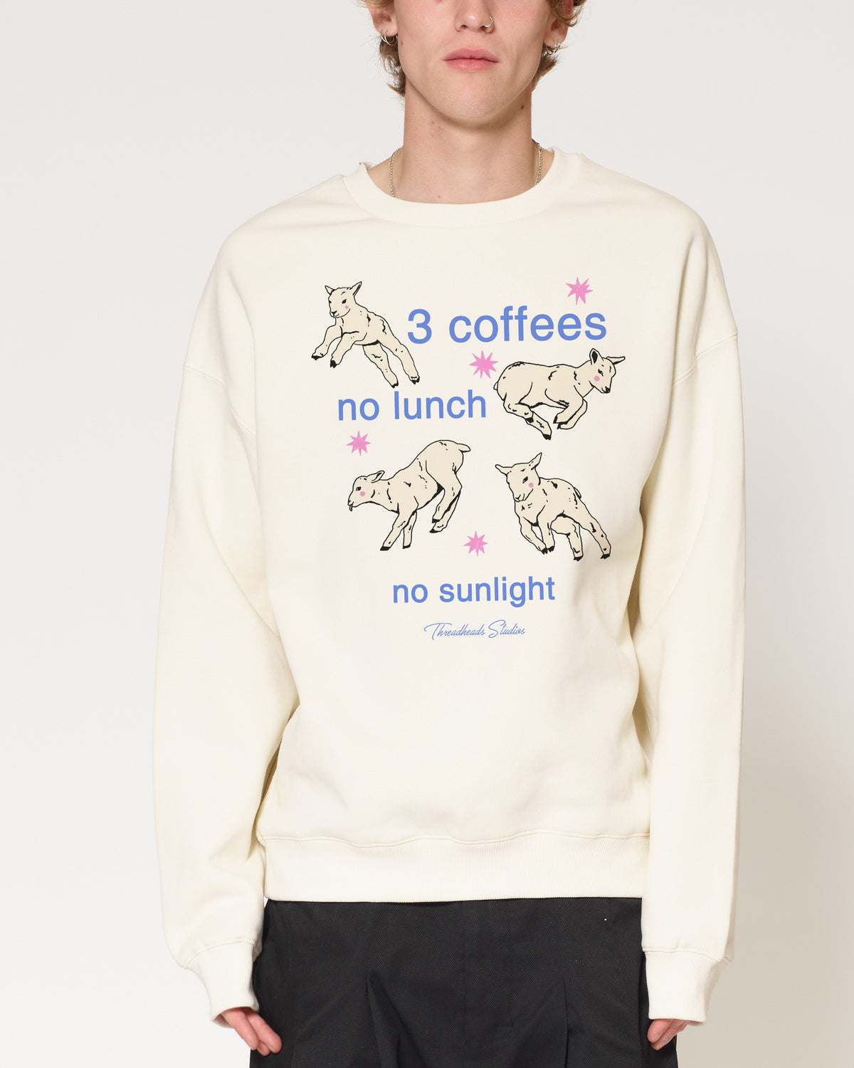 3 coffees Natural Sweatshirt