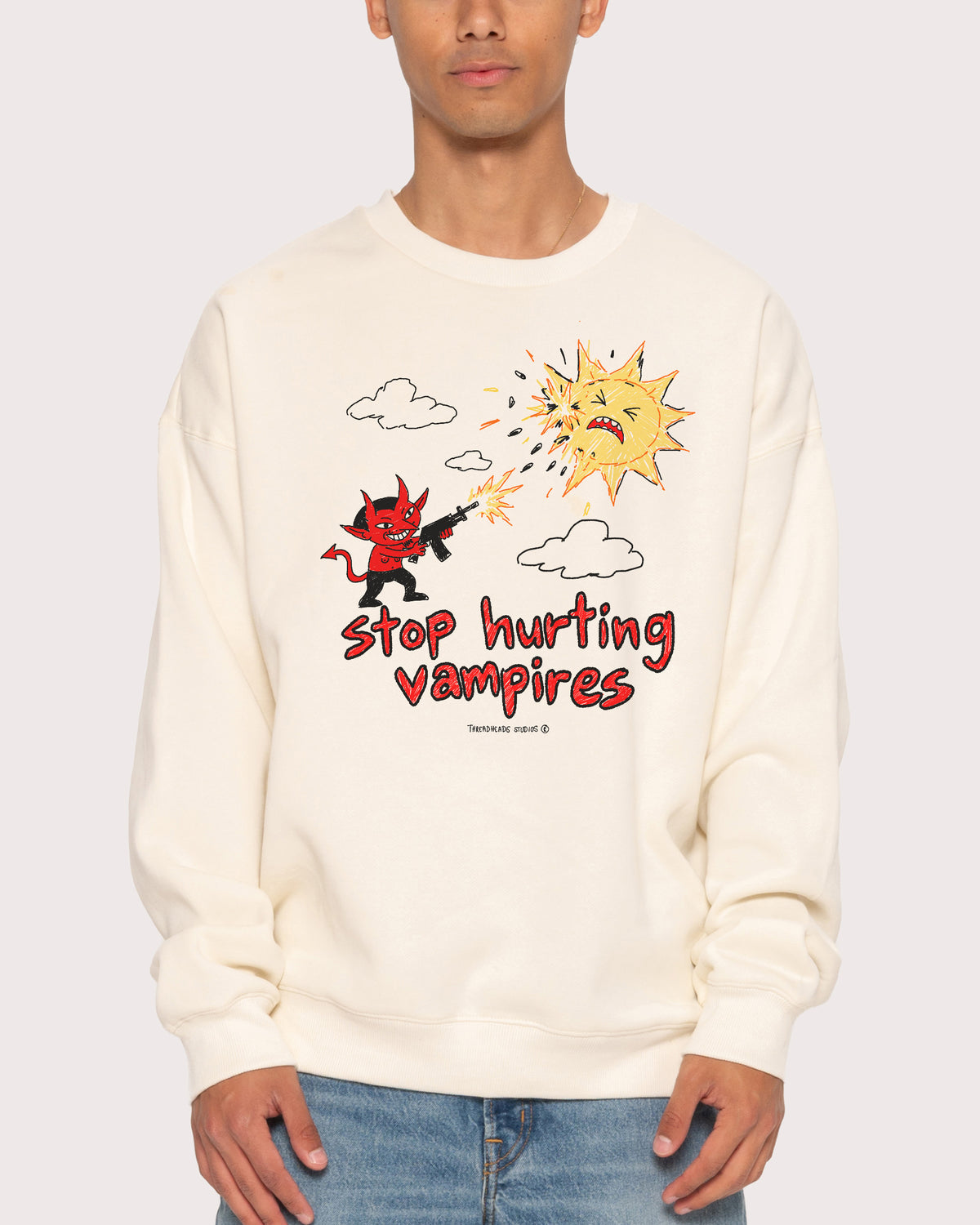Stop Hurting Vampires Natural Sweatshirt