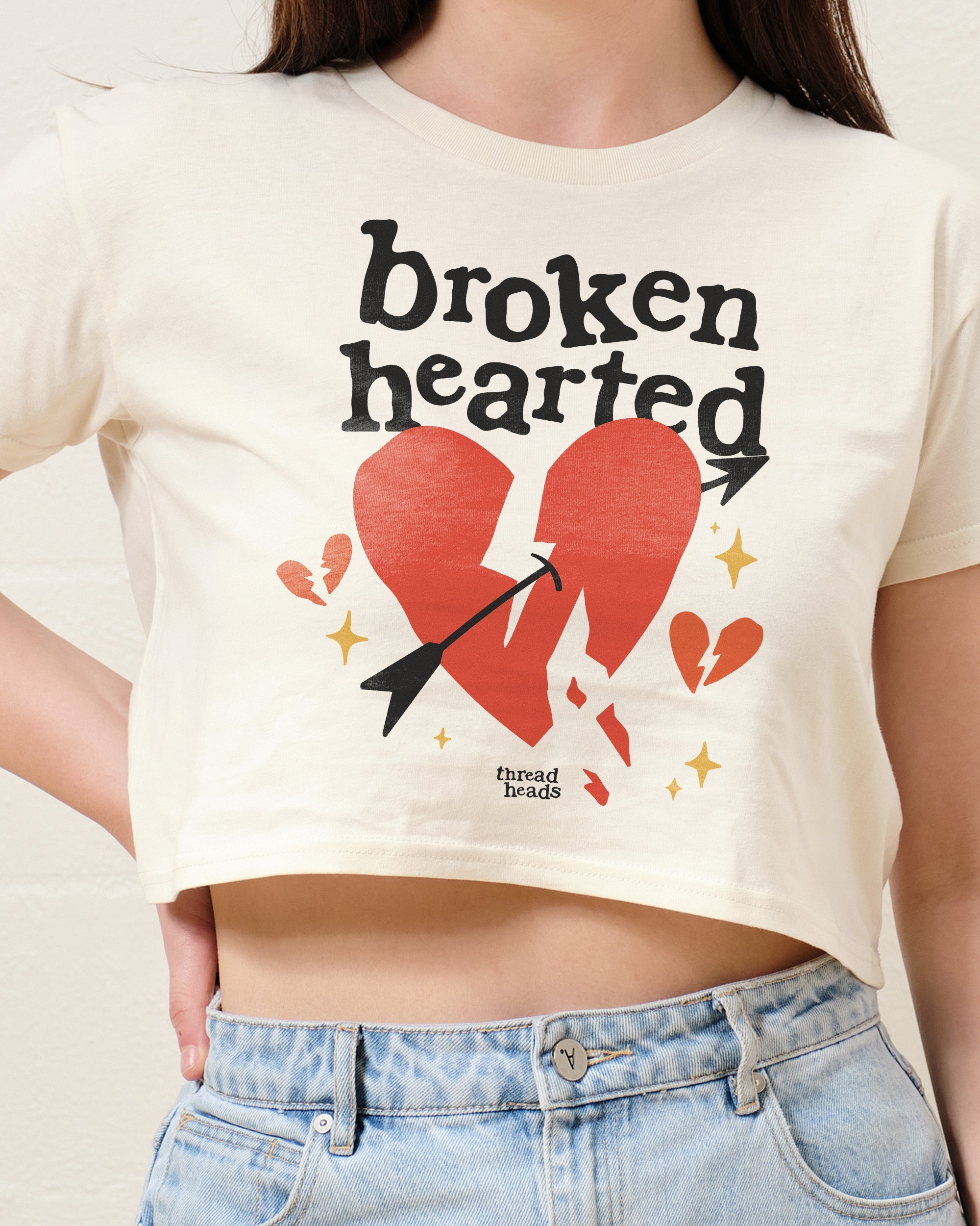 Broken Hearted Crop Tee Australia Online Natural