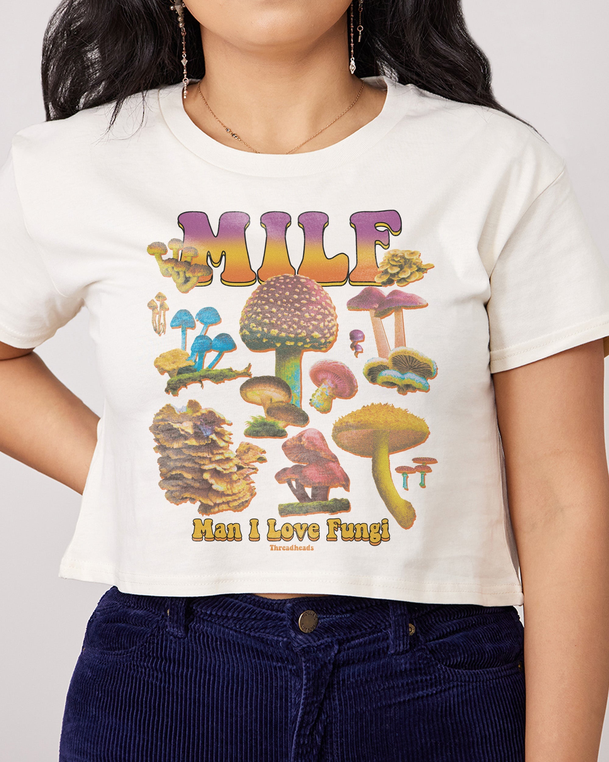 MILF Fungi Crop Tee Australia Online Natural