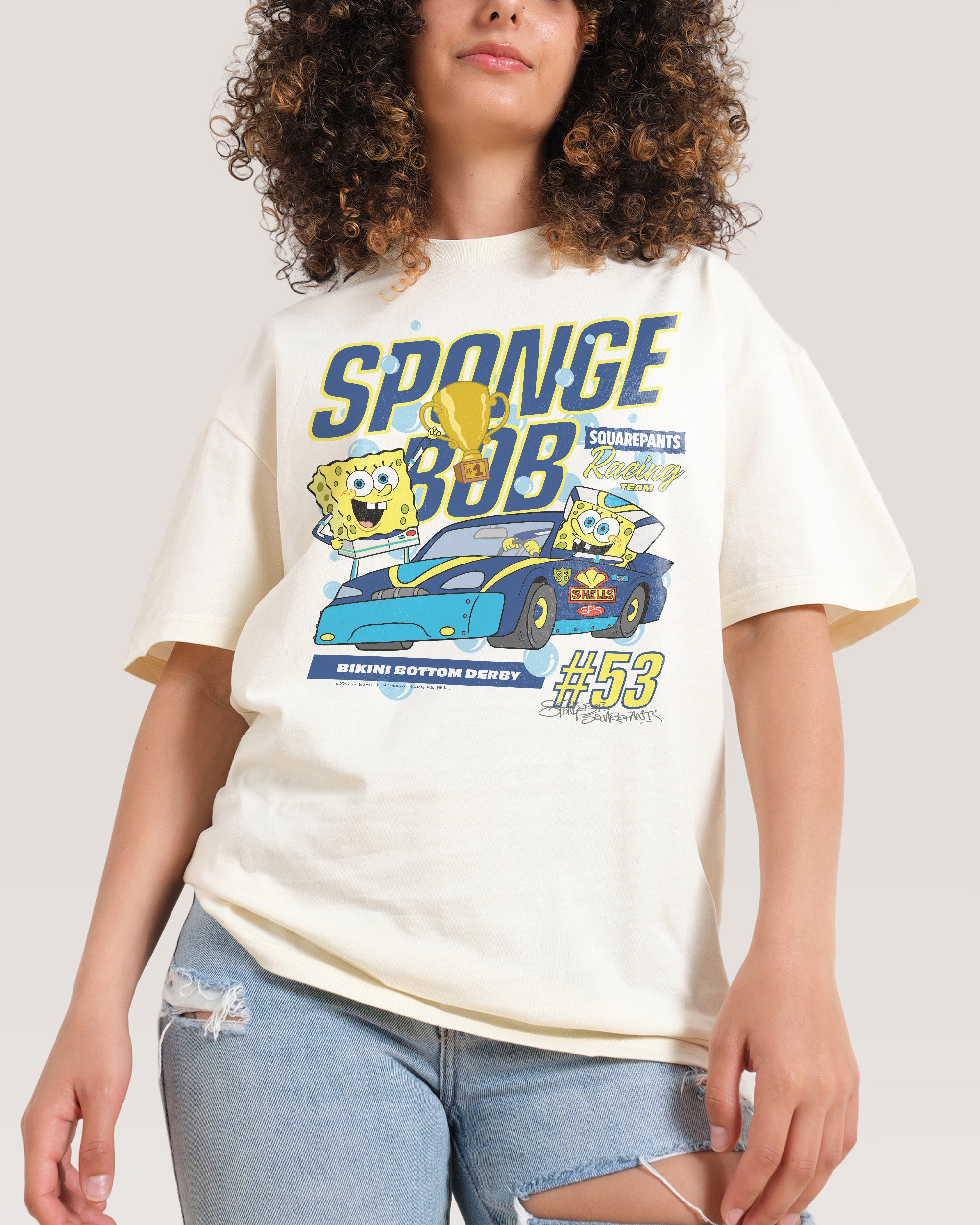 Spongebob Racing Natural T-Shirt