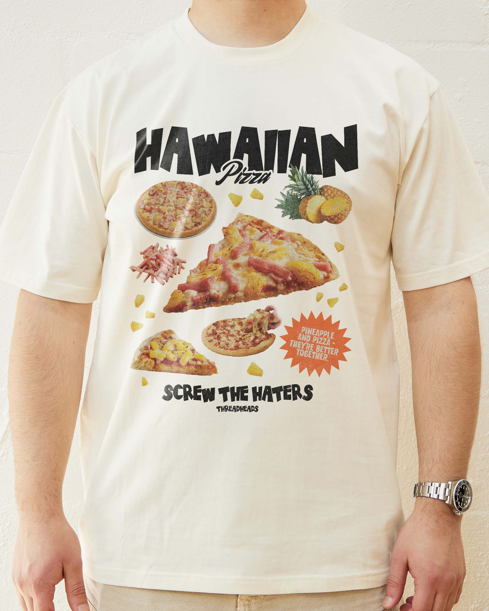 Hawaiian Pizza Bootleg T-Shirt Australia Online Natural