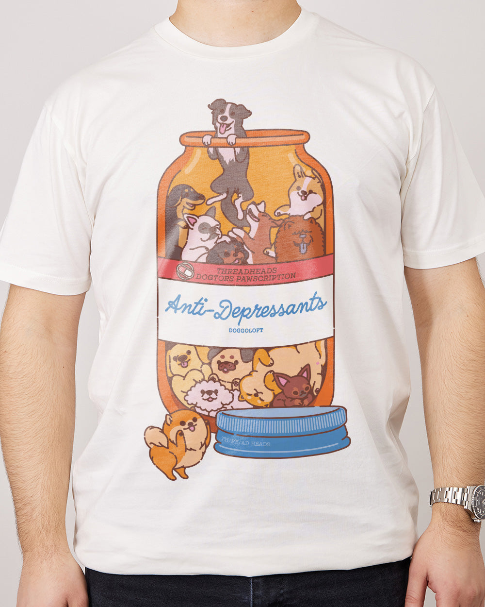 Anti-Depressants Dog Edition T-Shirt Australia Online #colour_natural