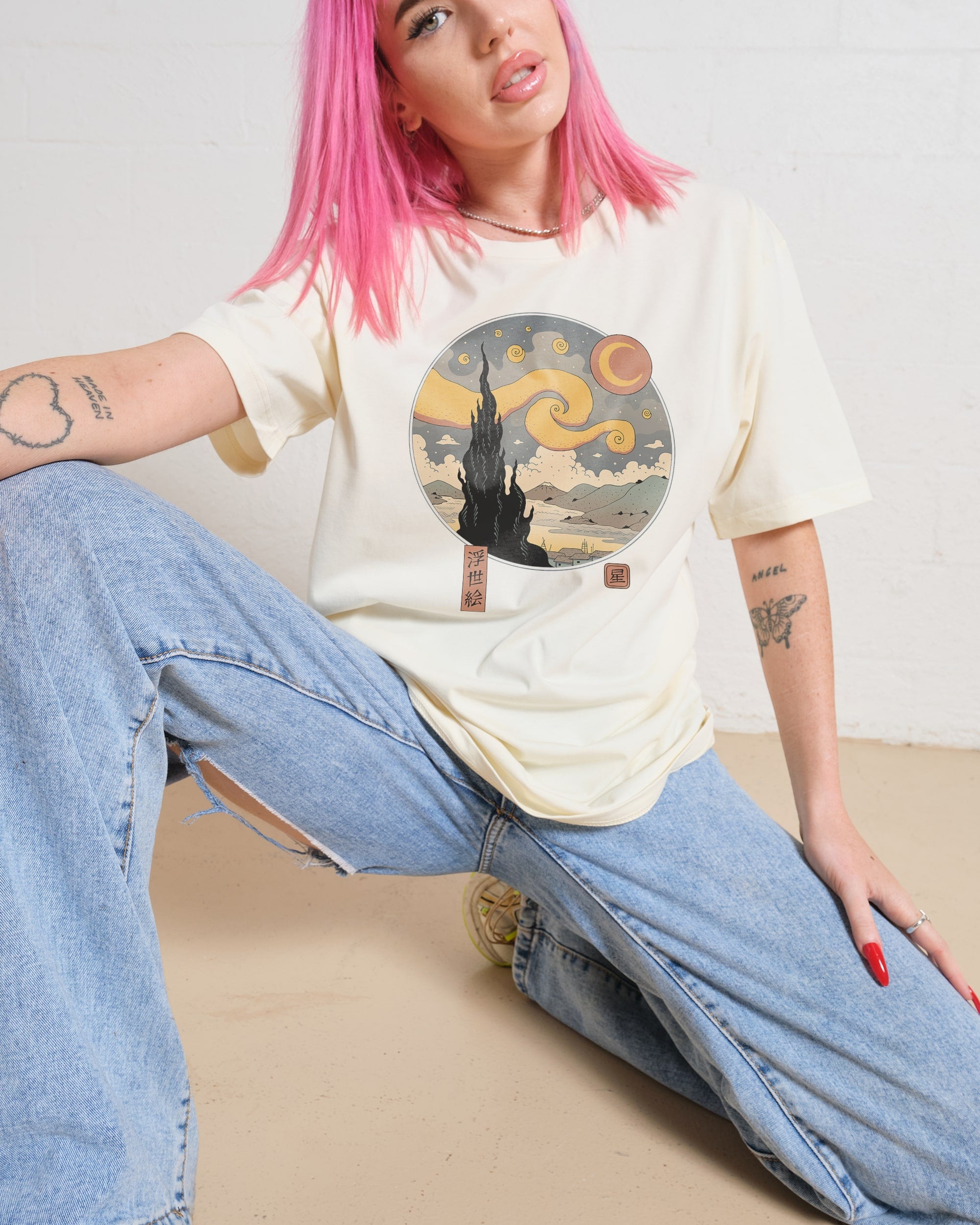 Starry Ukiyo-e Night T-Shirt