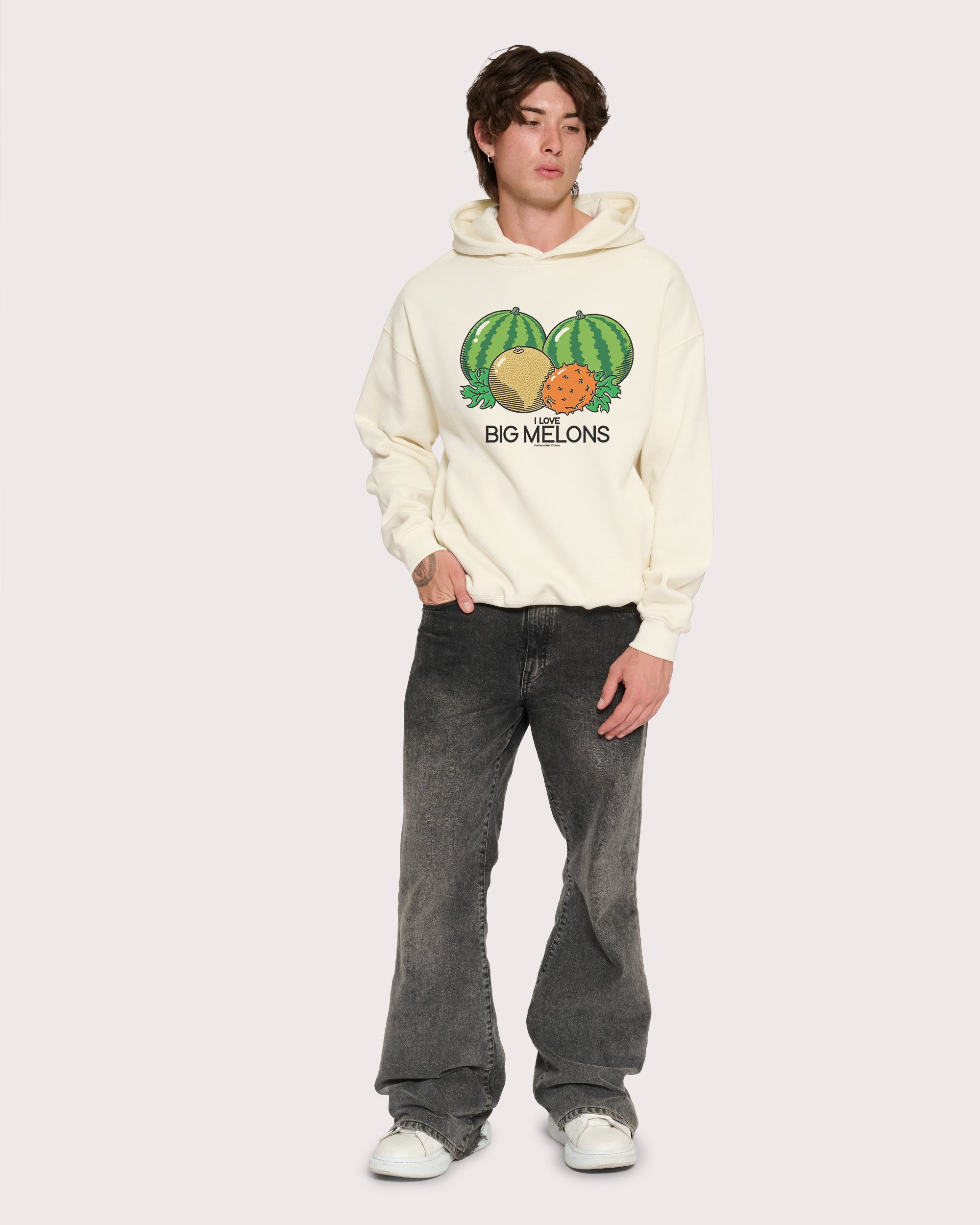 I Love Big Melons Natural Hoodie