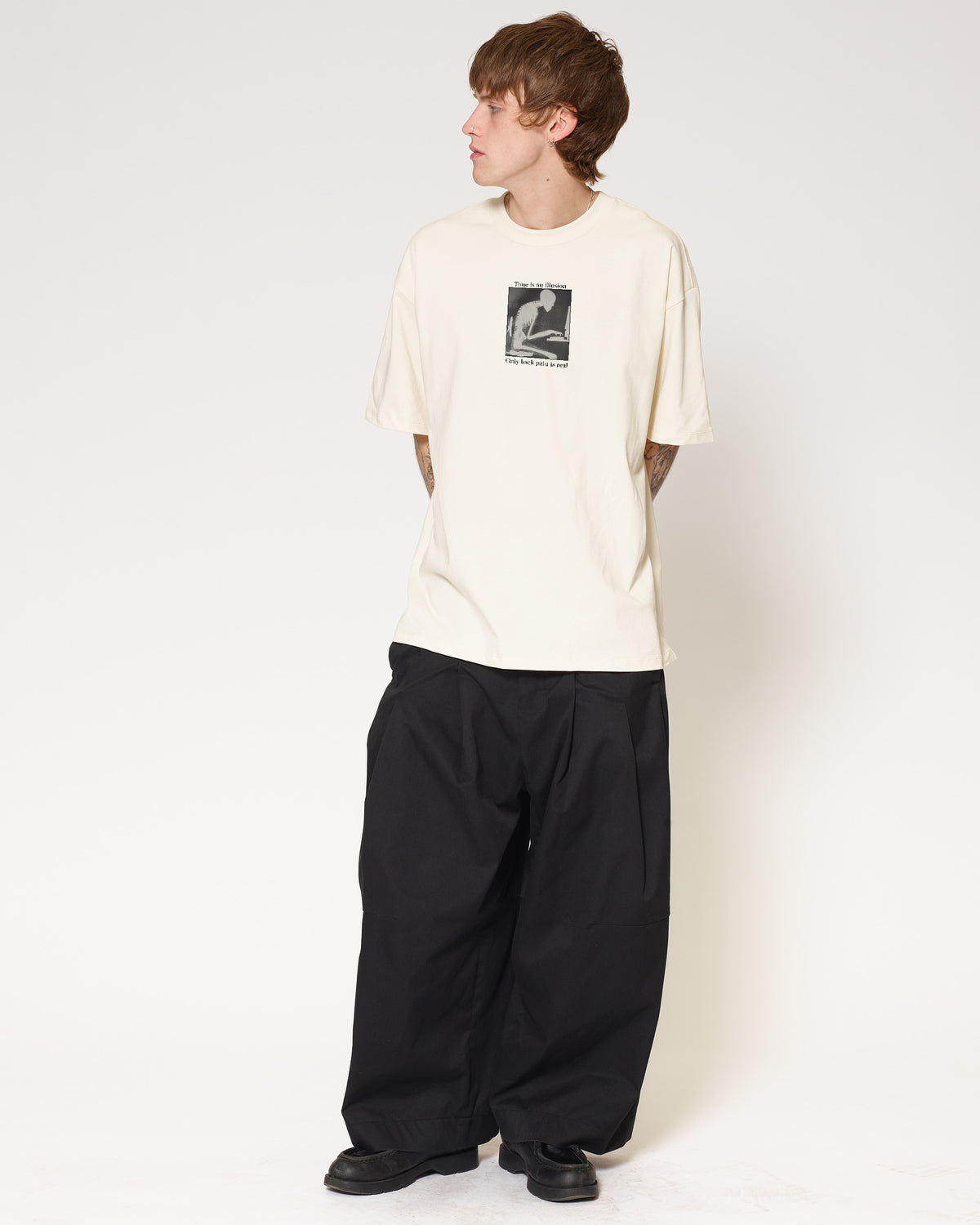 Time is an illusion Natural Oversized Tee