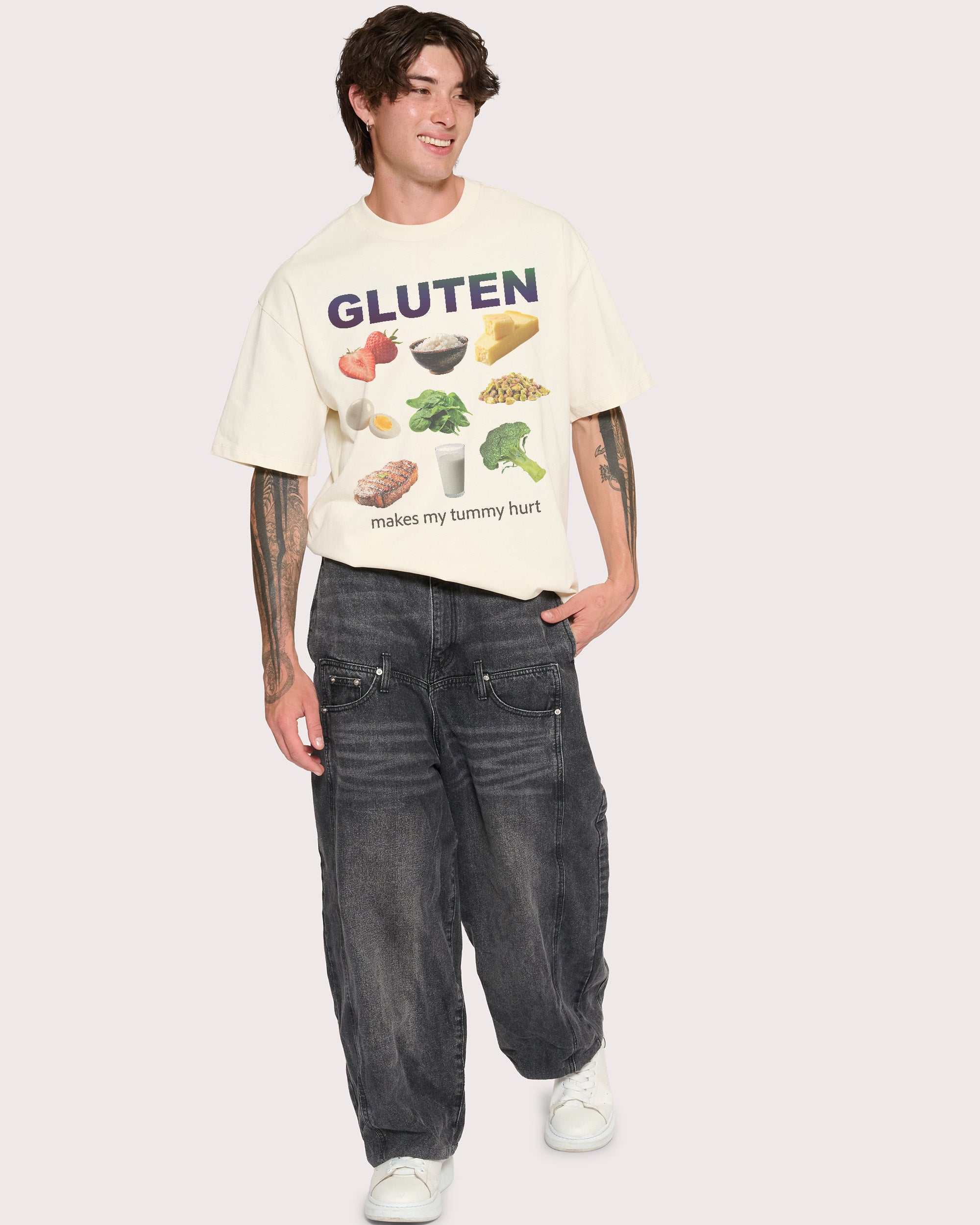 Gluten Starter Pack Natural Oversized Tee