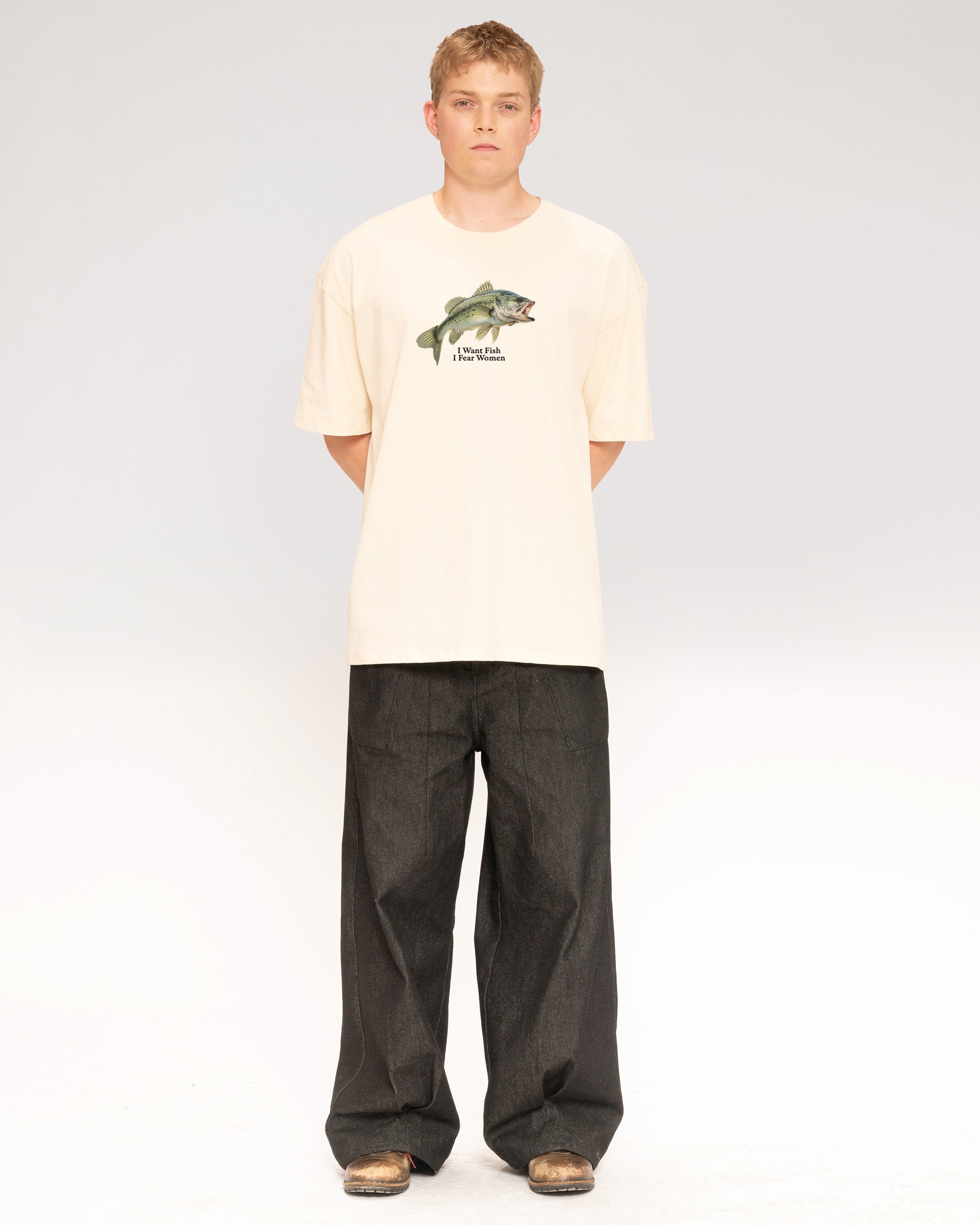 I Want Fish,I Fear Women Natural Oversized Tee
