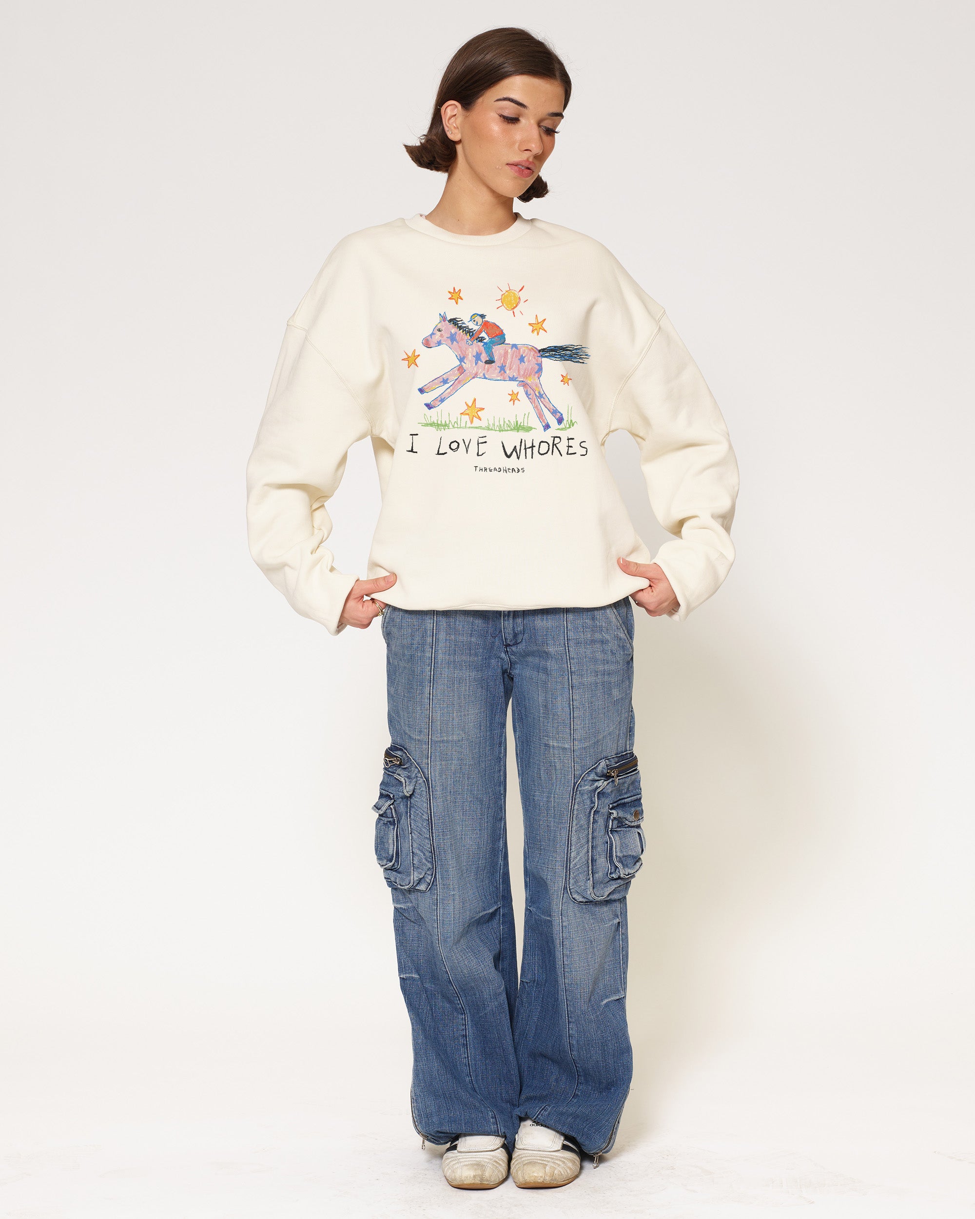 I Love Whores Natural Sweatshirt