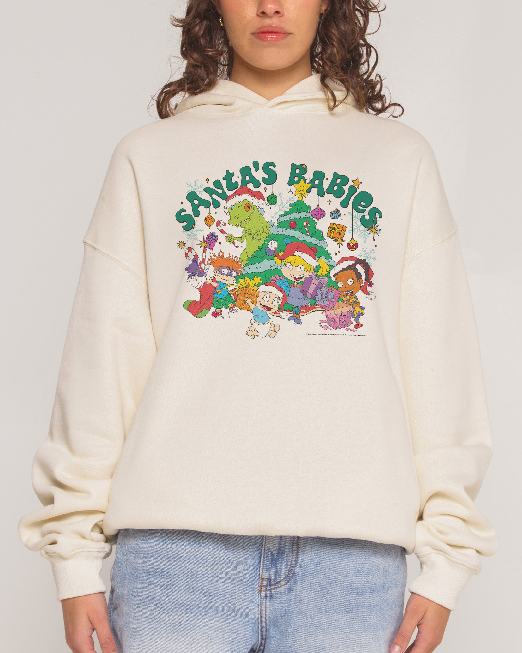 Santa's Babies Natural Hoodie