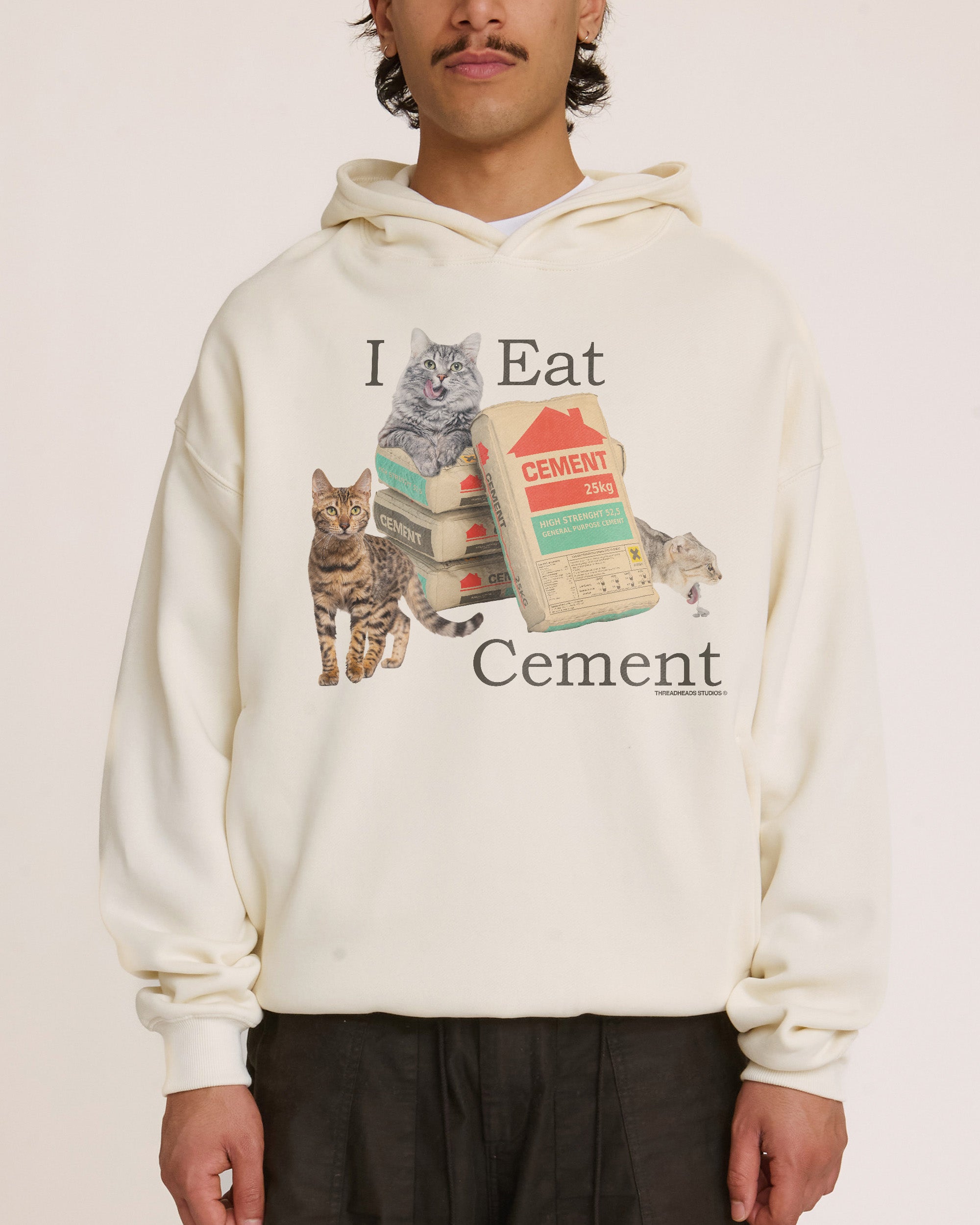 I Eat Cement Natural Hoodie