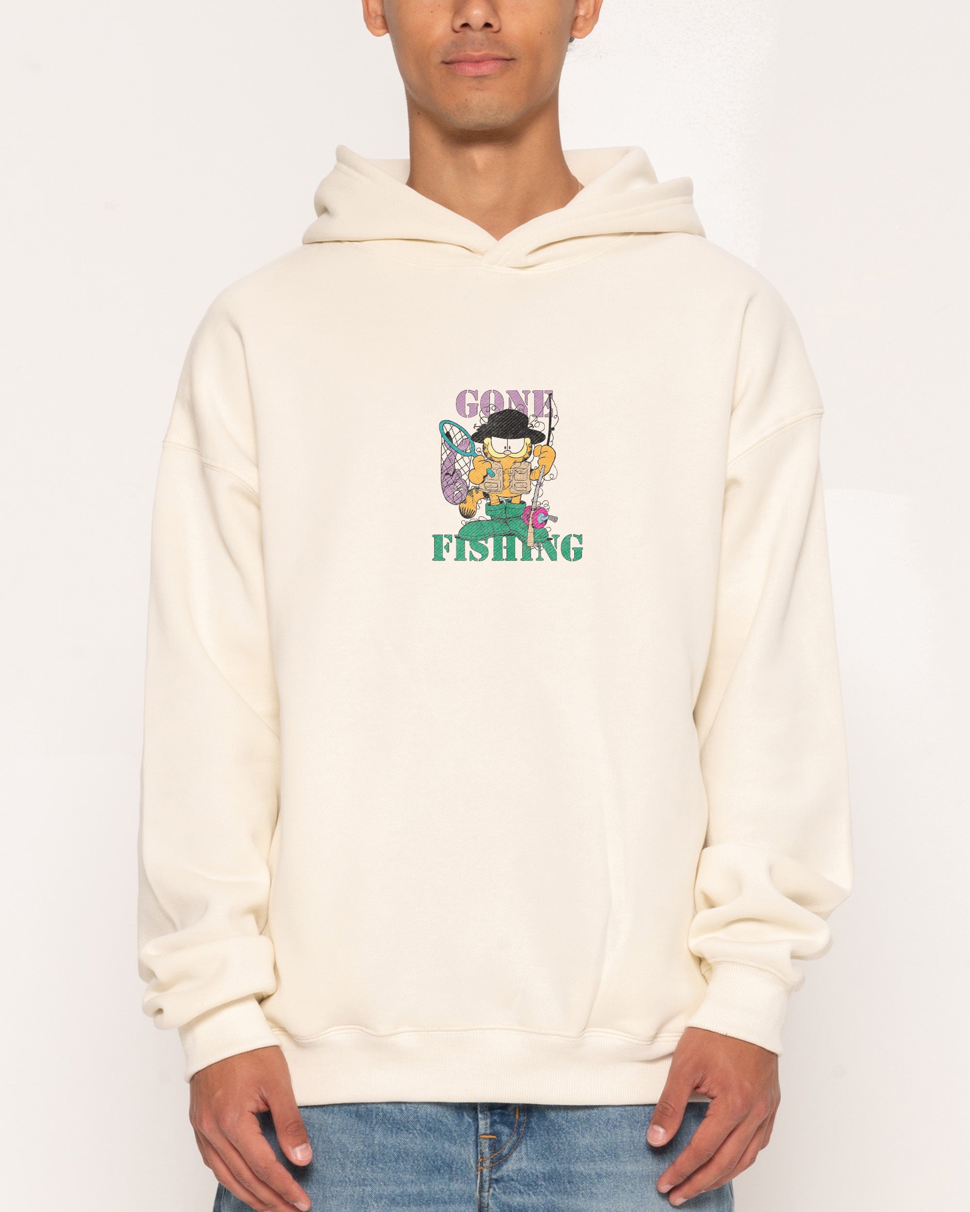 Gone Fishing Natural Hoodie