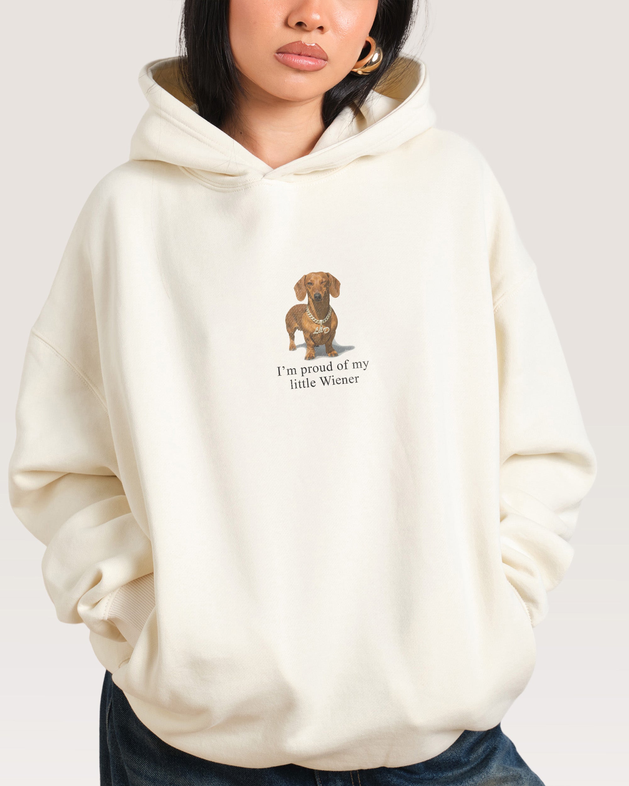 Little Weiner Natural Hoodie
