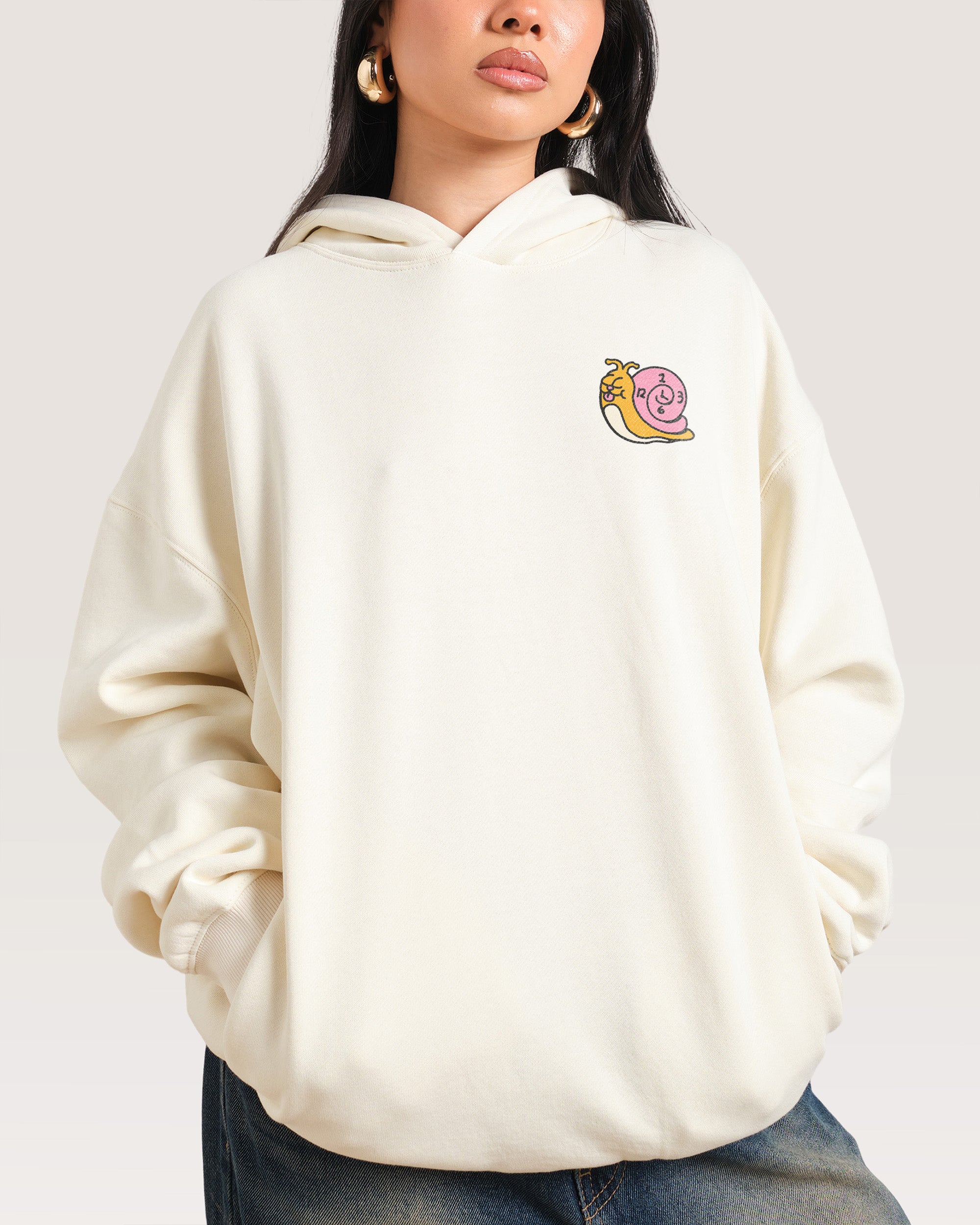 Time is on My Side Front and Back Natural Hoodie