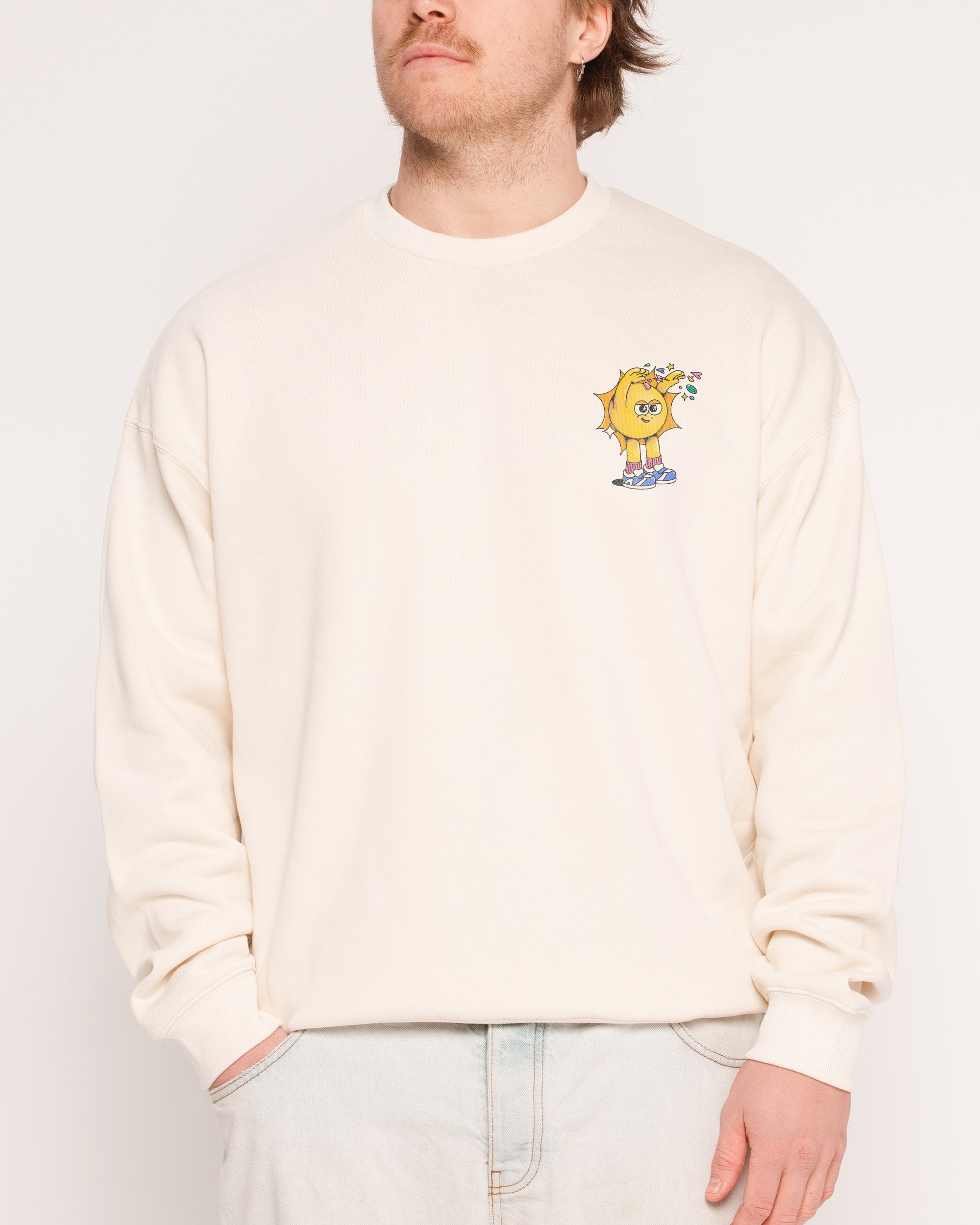 Hit Em' With the Good Vibes Natural Sweatshirt