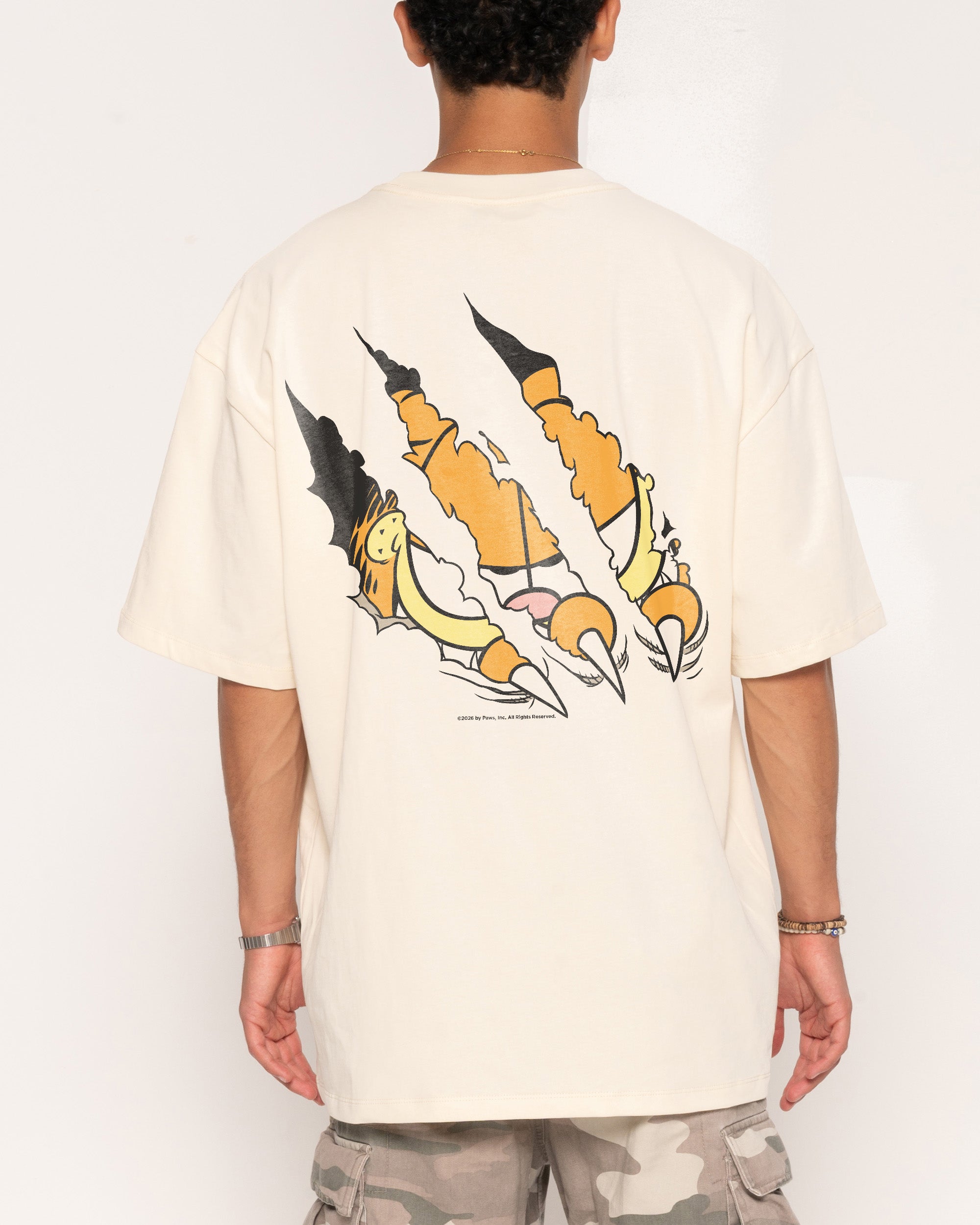 Peek a Boo Natural Oversized Tee