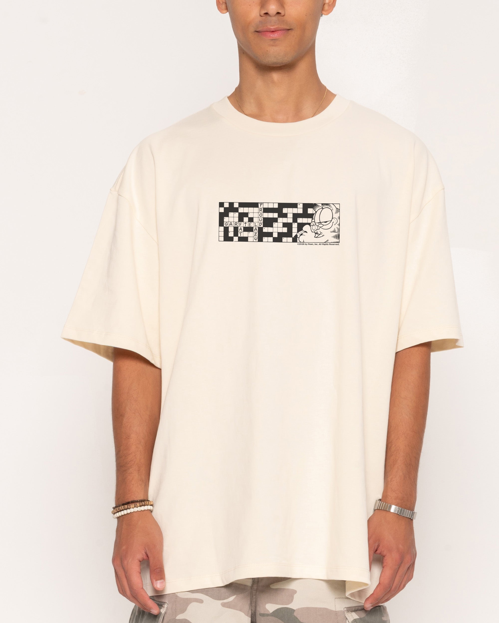 Cross Cat Natural Oversized Tee