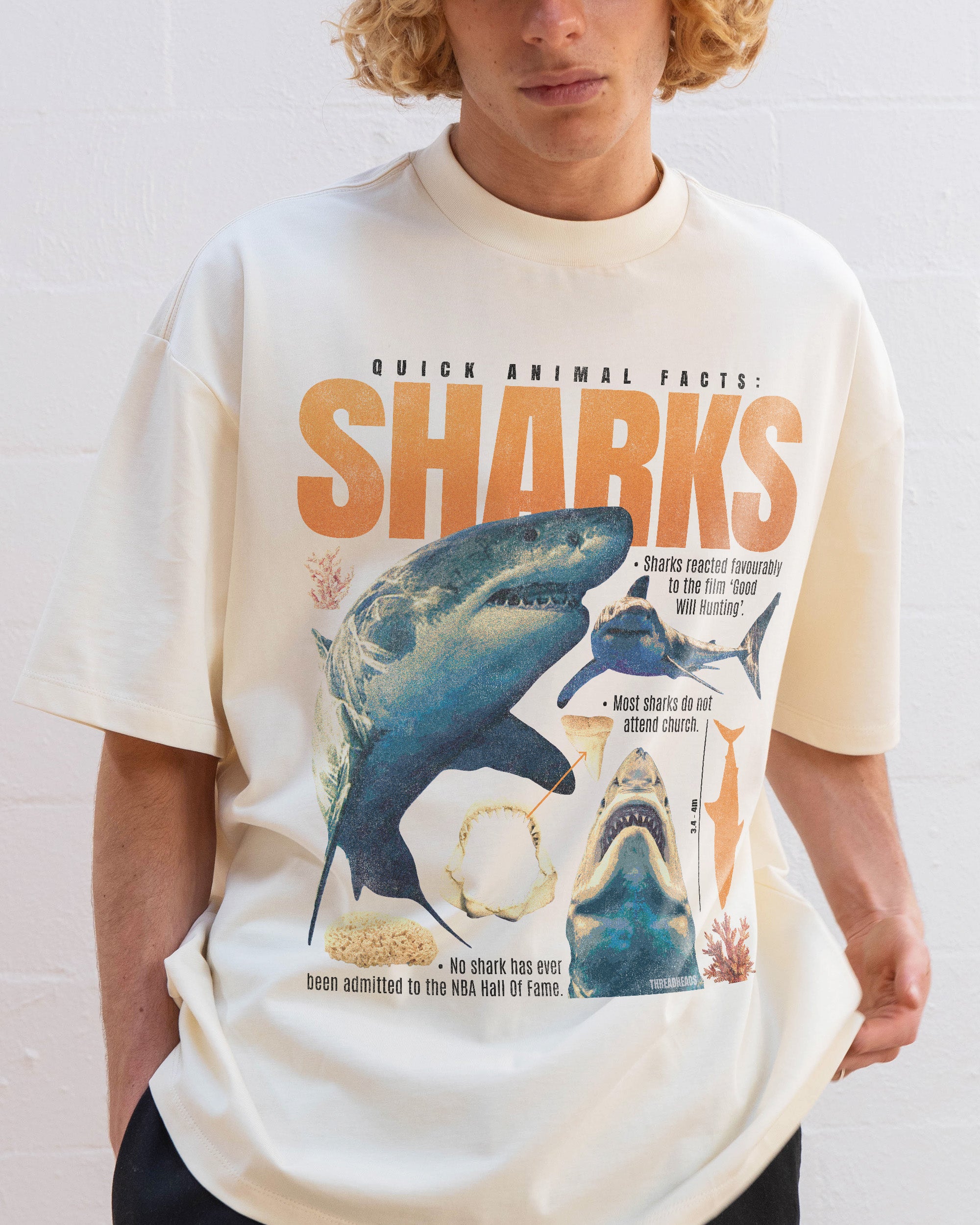 Quick Animal Facts - Sharks Oversized Tee Australia Online Threadheads